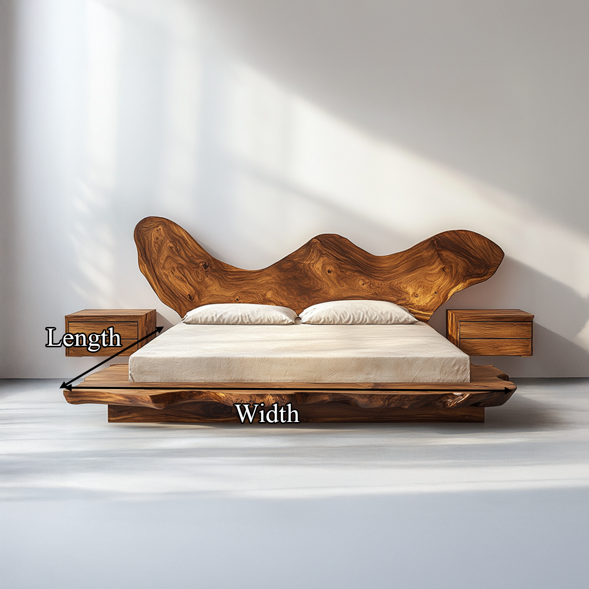 Rustic Bedroom Solid Wood Platform Bed SINLSAWB077