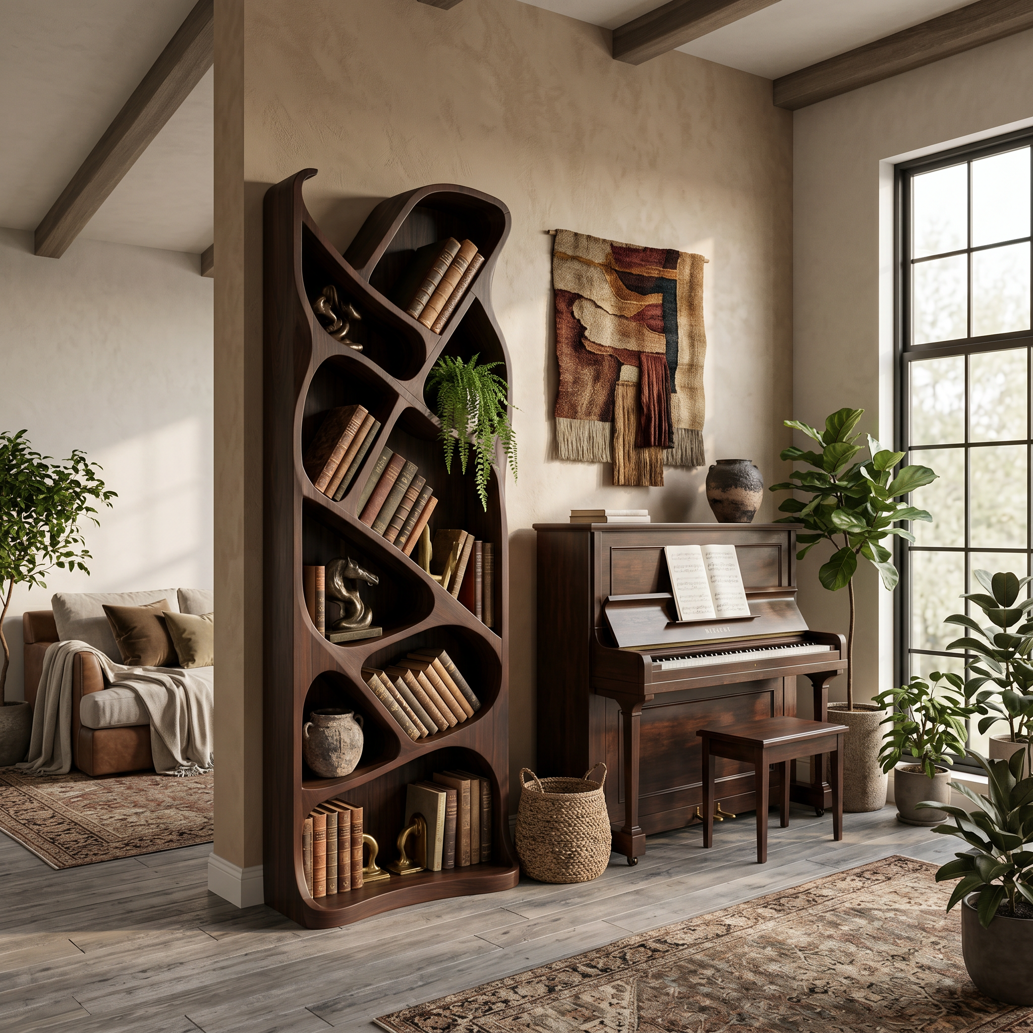 Mid Century Open Bookcase For Modern Interior SILDTTNBS049