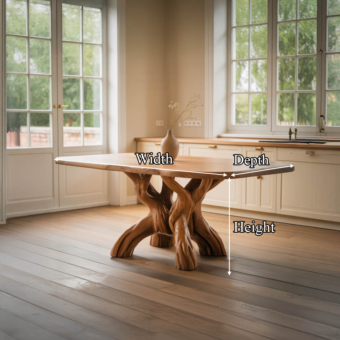 Rustic Organic Handmade Dining Table Dining Room Or Kitchen SINLSADT147