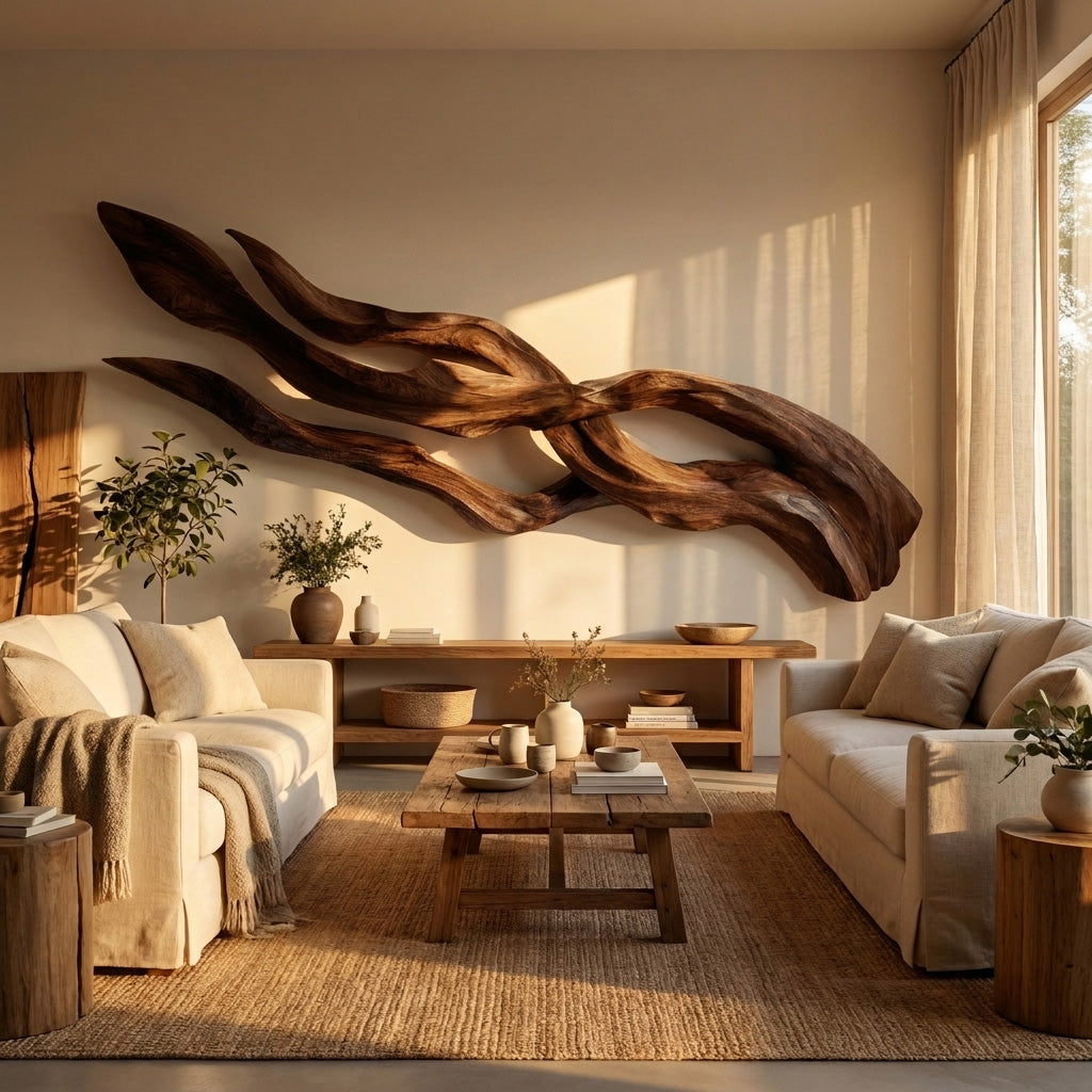 Contemporary Sculptural Wood Wall Art For Home Style RTTHHNWA182