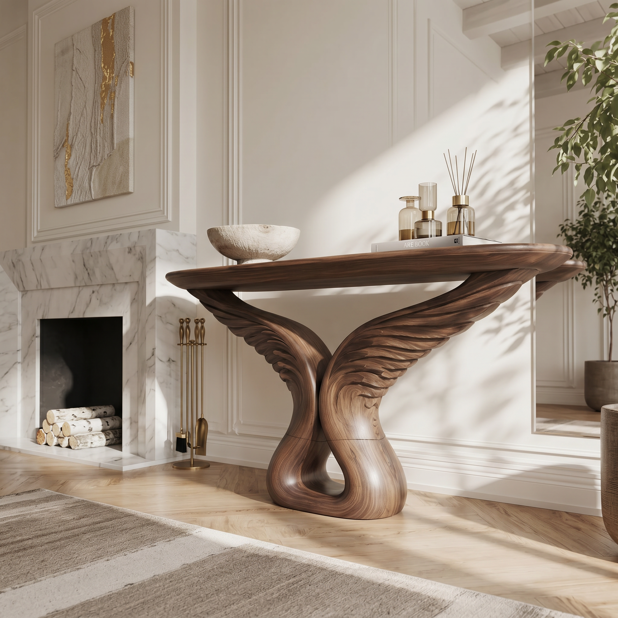 Organic Arch Base Console Table Contemporary Hallway SILDTTRCS082