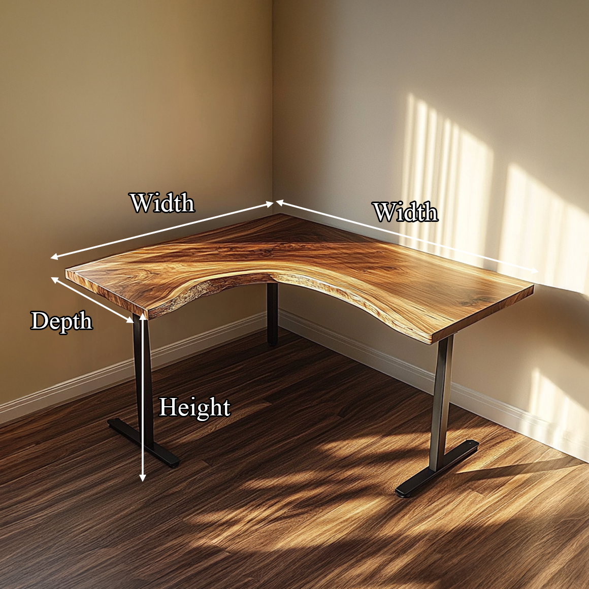 Rustic Natural Corner Work Desk Study Room And Reading Room SINLSADK075