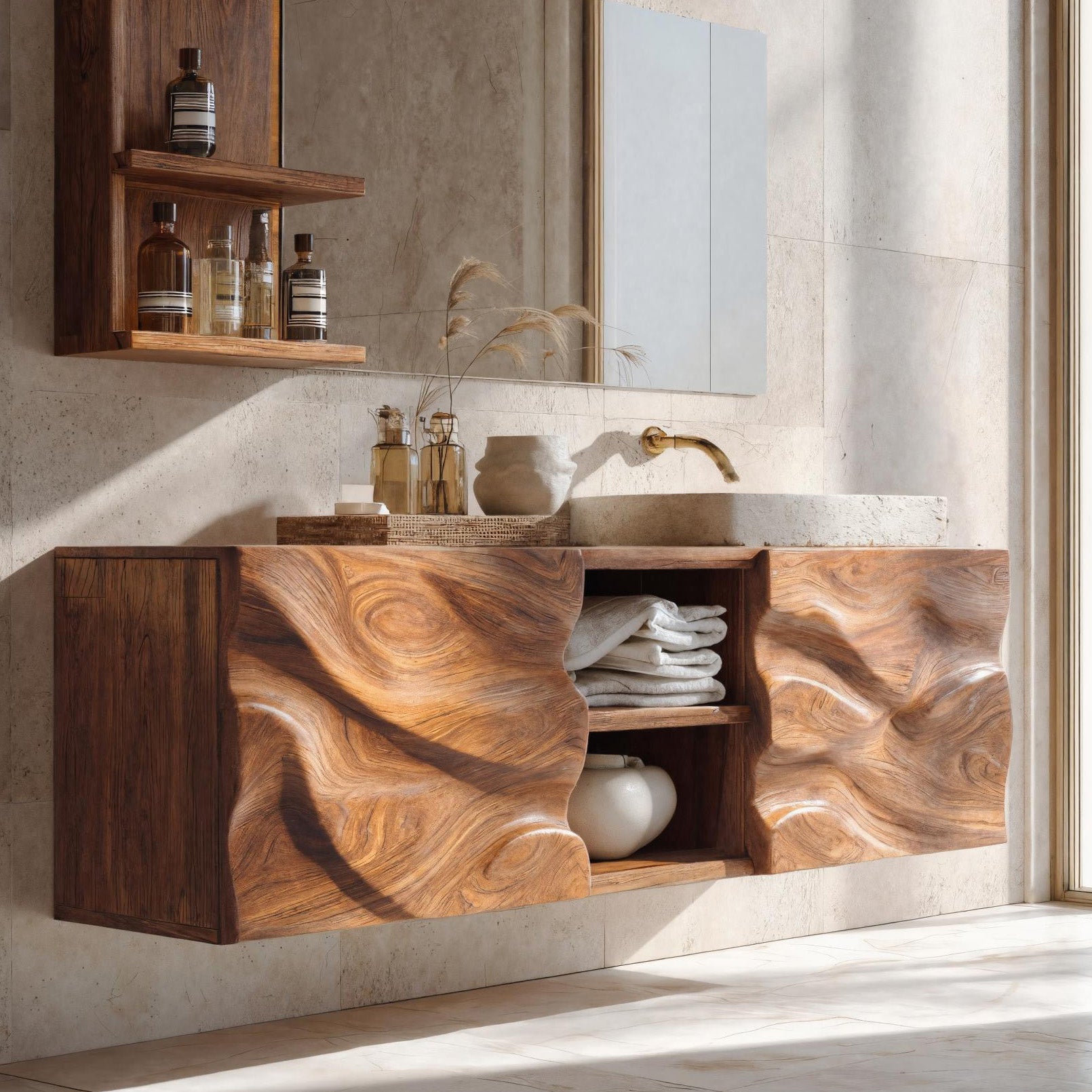 Handcrafted Wall Bathroom Vanity For Modern Bathroom RTTHHNBRV001
