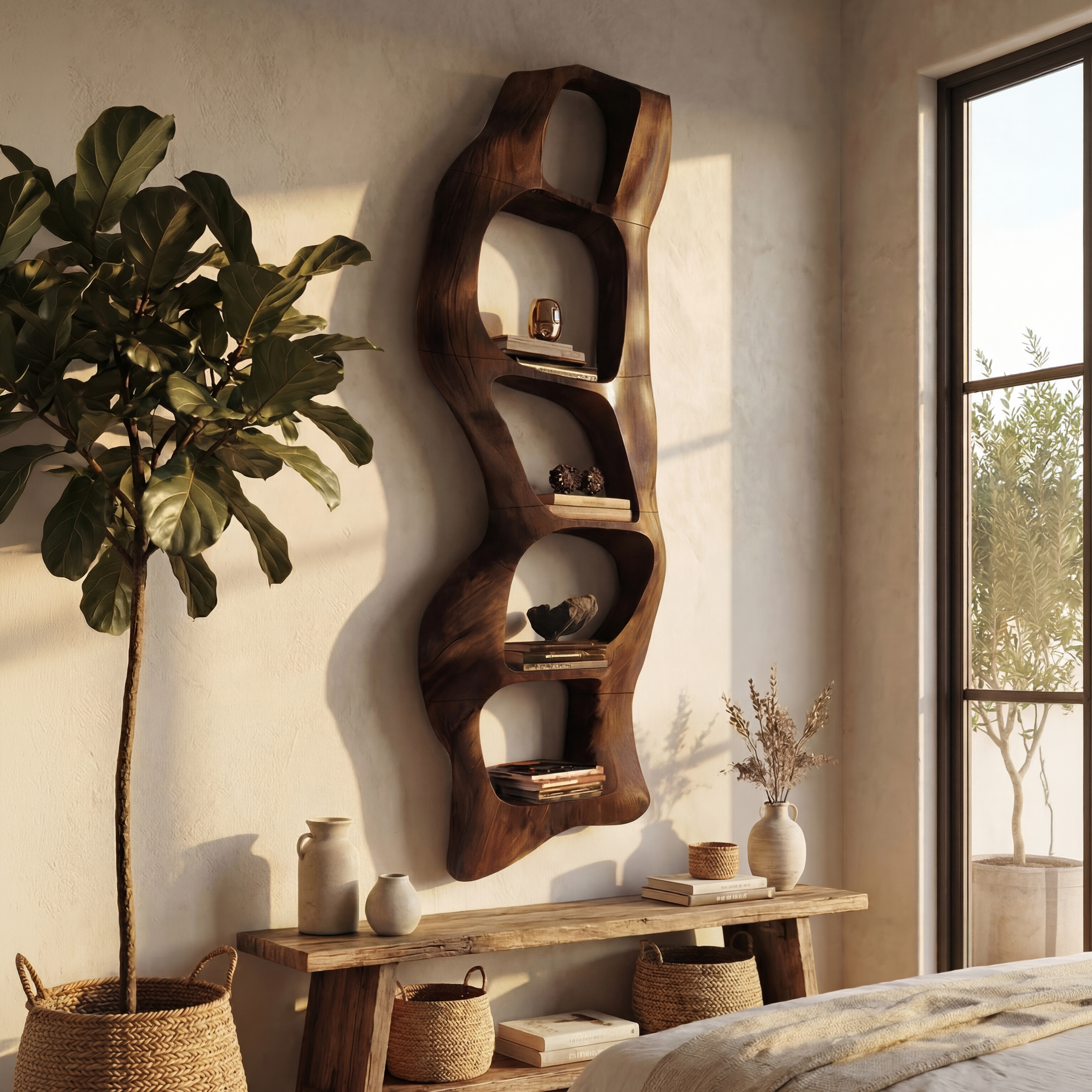 Contemporary Wall Shelf For Bedroom Wall Accent SILDTTNWMS035