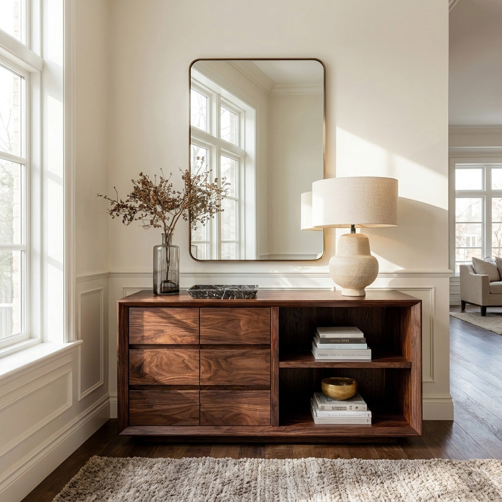 Wooden Console Table With Shelf And Drawer For Modern Home RTTHHNCS031