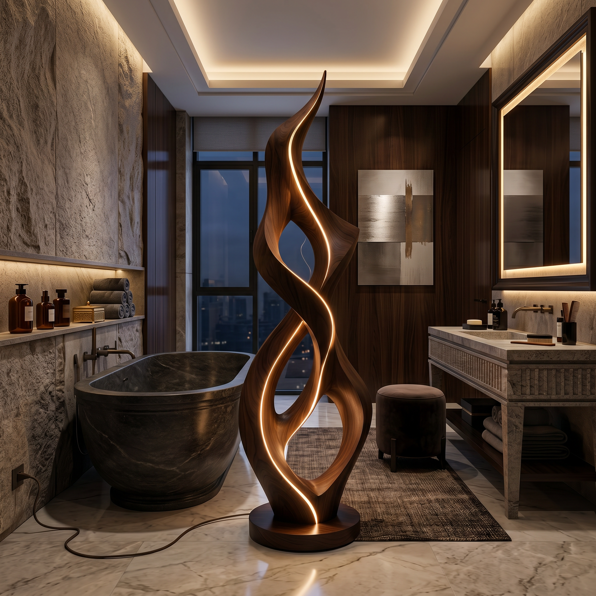Organic Twist Floor Lamp For Cozy Living Room SILDTTNLAM001