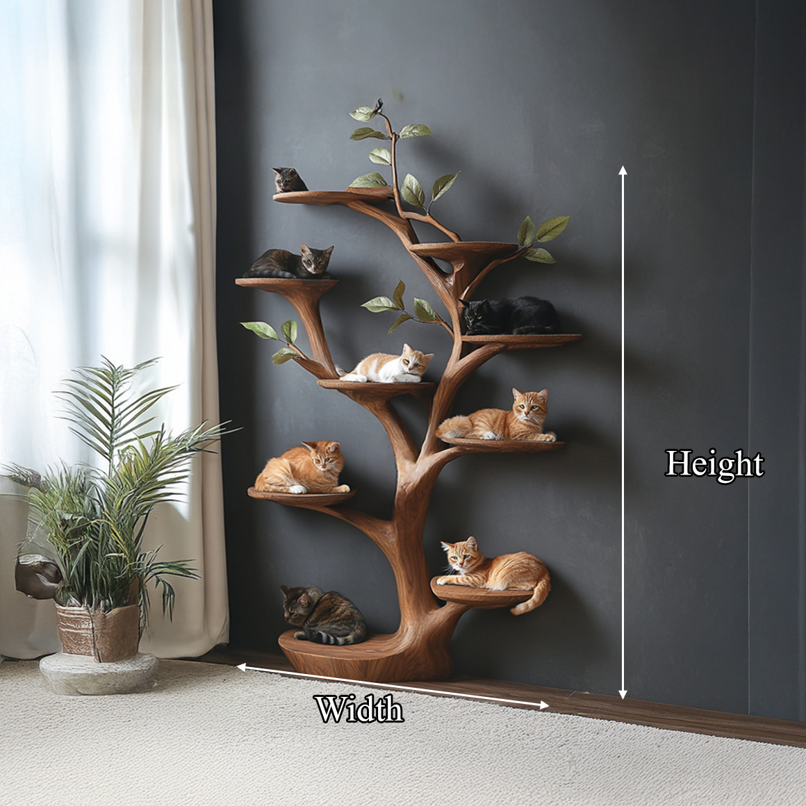 Rustic Tree Cat Perch Artistic Pet Furniture SINLSATT072