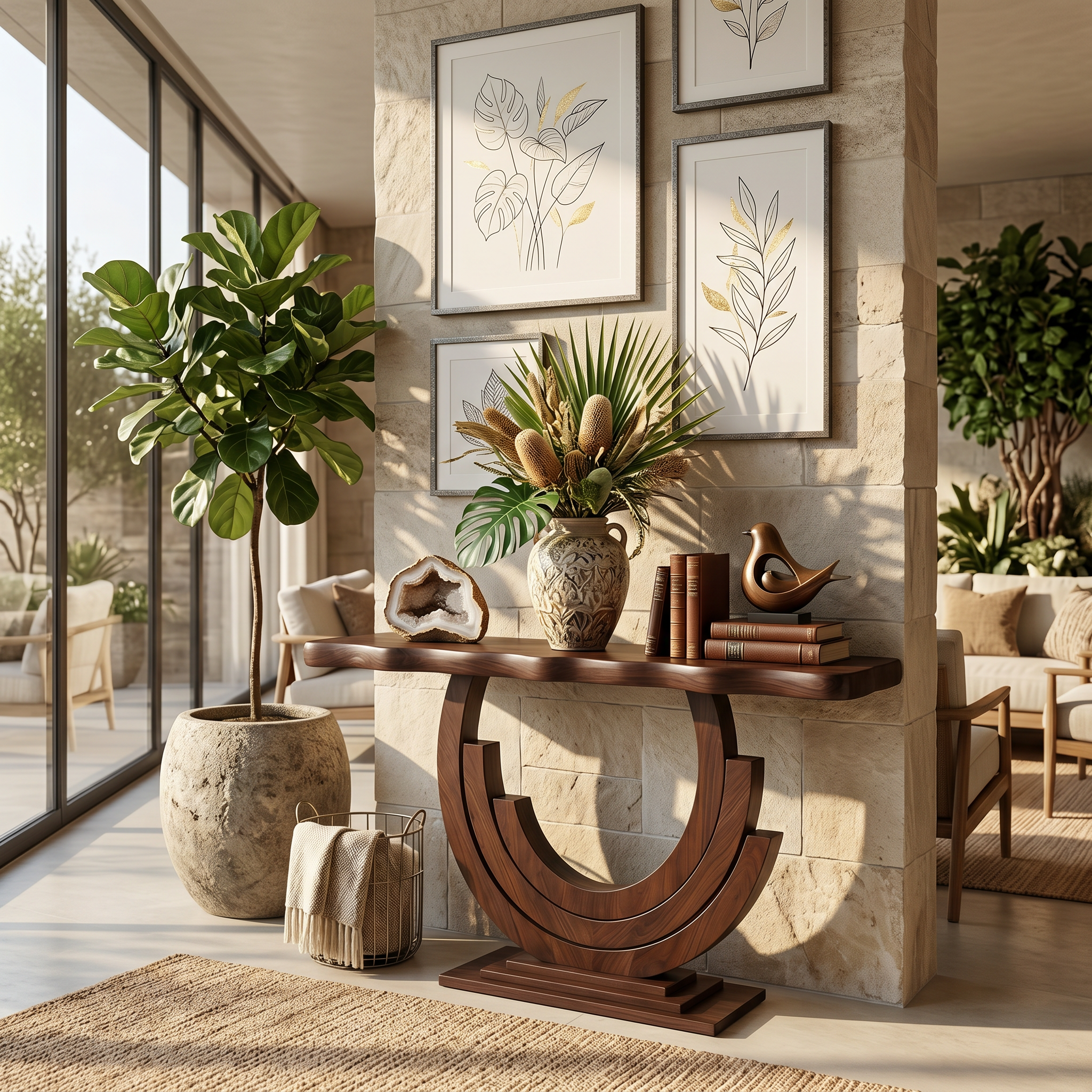 Luxury Infinity Console Table Designer Entryway SILDTTRCS109