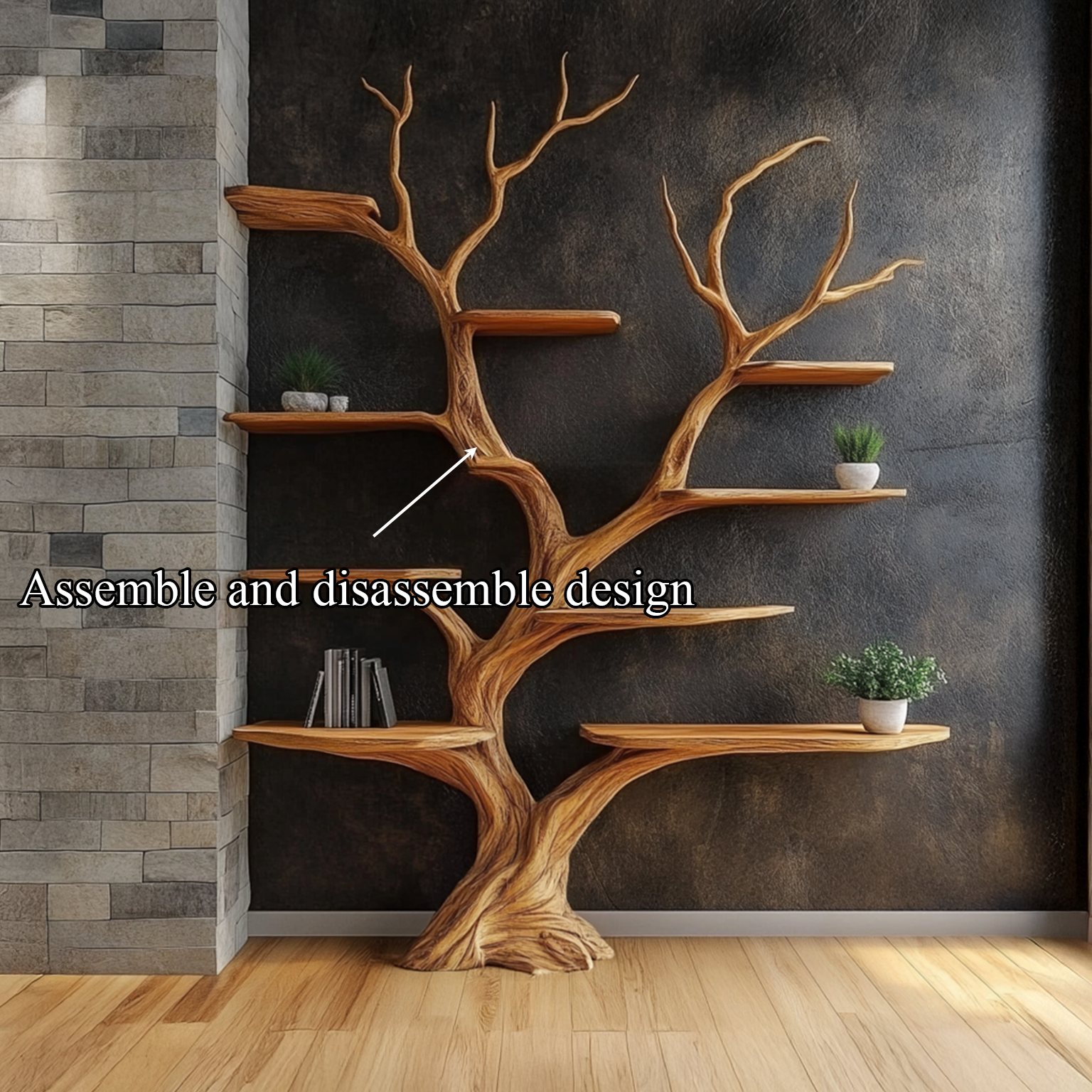 Tree Shelf Solid Wood Rustic Driftwood Gift SINLSATB198