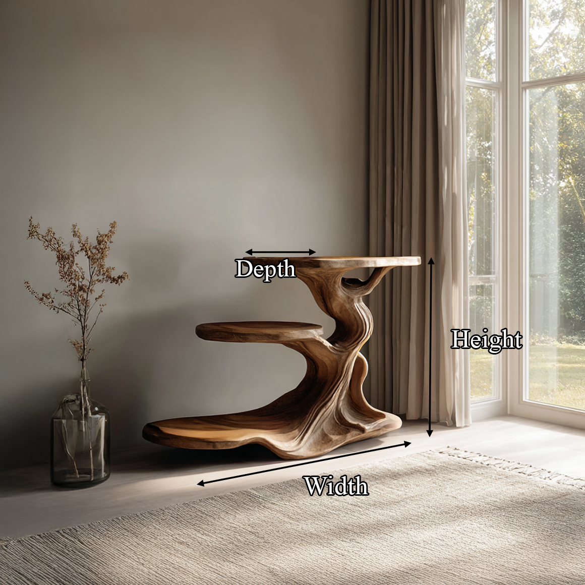 Free Standing Rustic End Table Reading Nook SINLSABT090