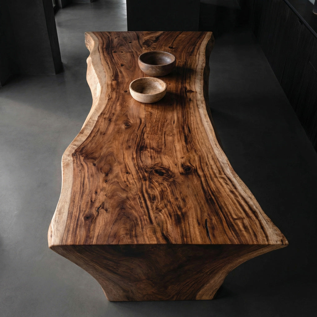 Organic Wooden Dining Table With Live Edge For Dining Room RTTHHNDN041