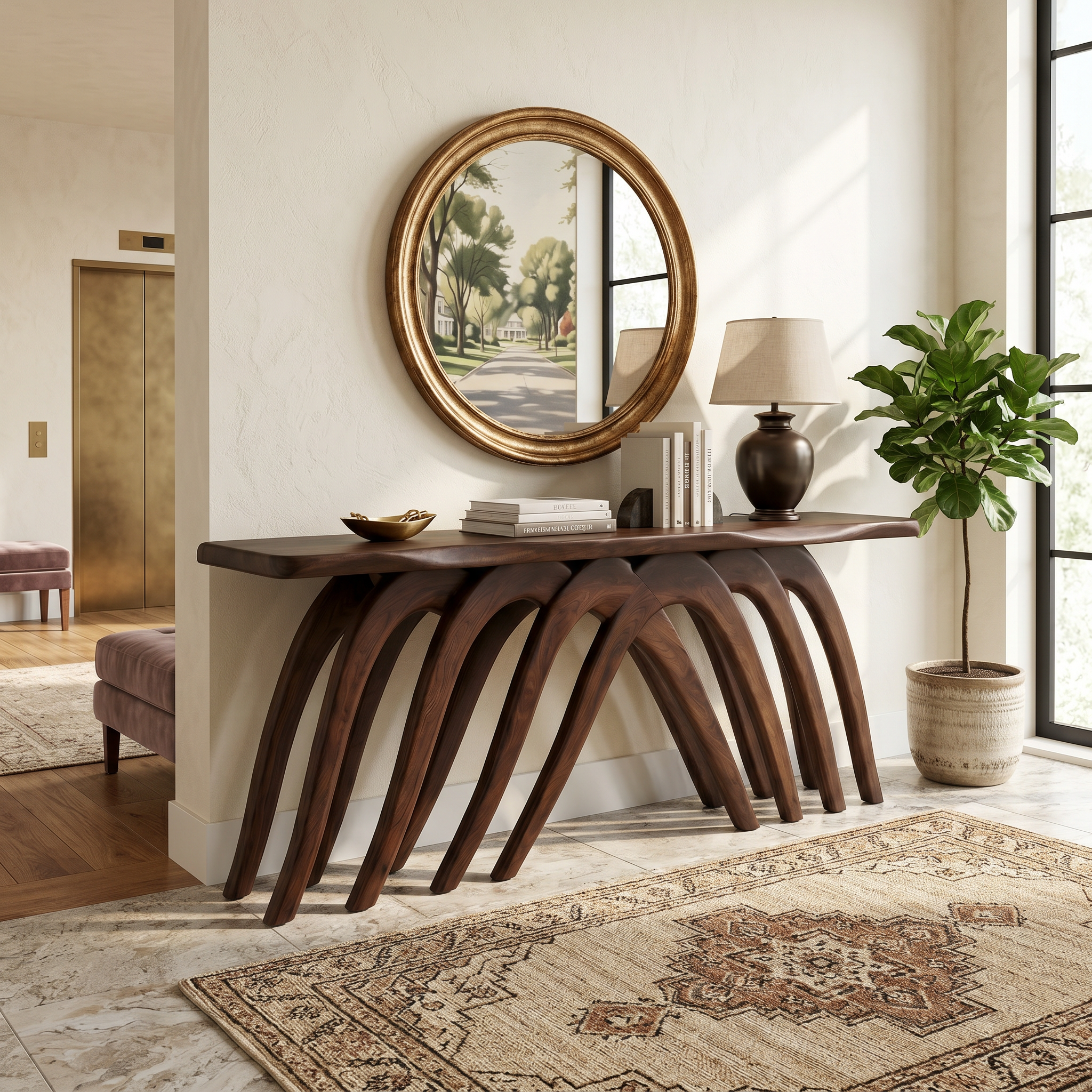 Modern Flowing Console Table Luxury Living Room SILDTTRCS083