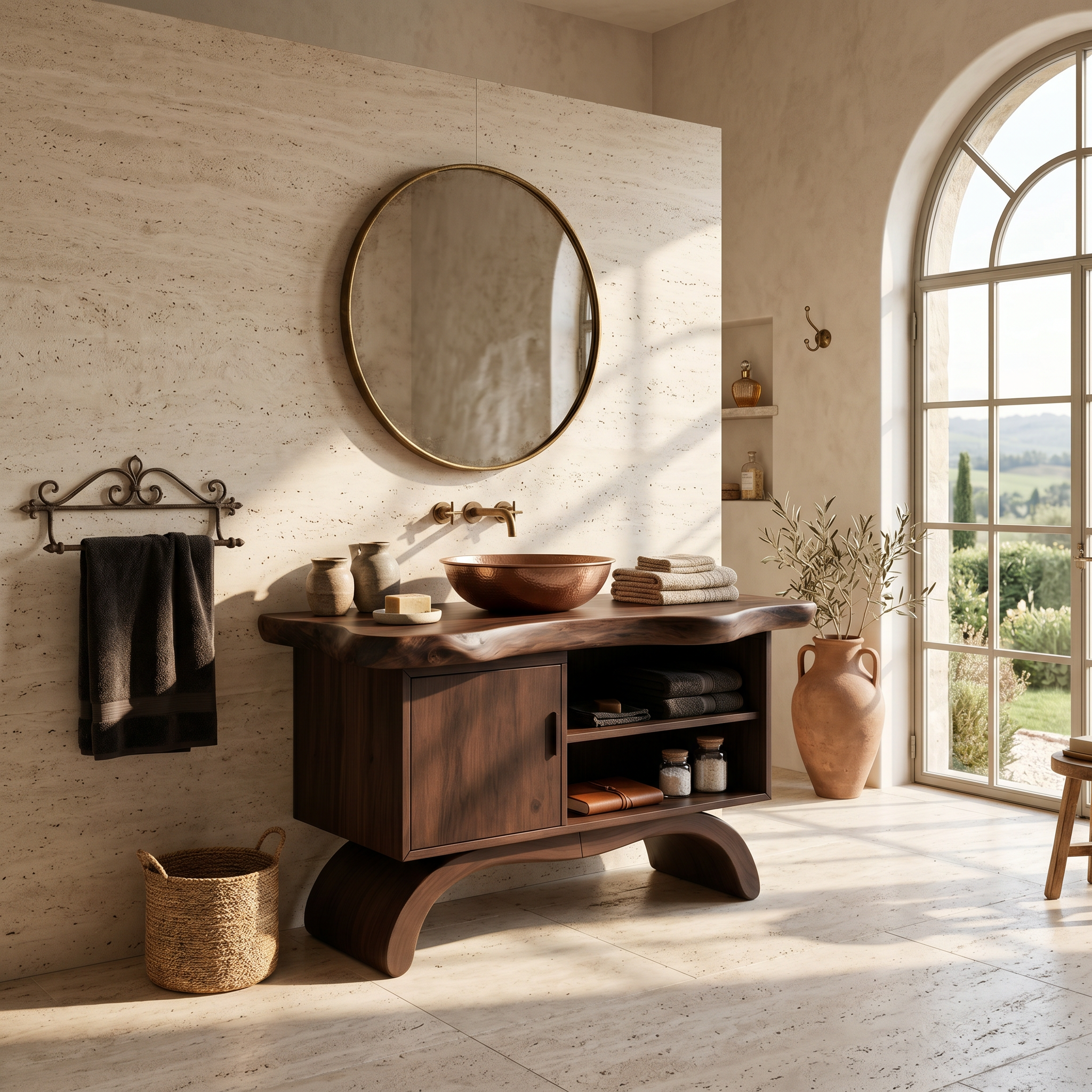 Minimalist Organic Vanity With Open Shelf For Interior SILDTTNBRV065