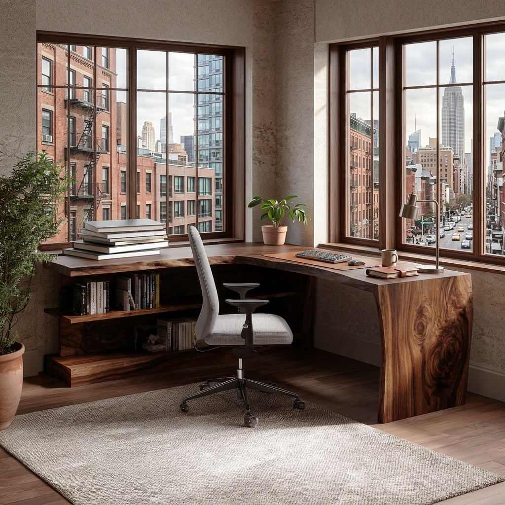 Wooden Desk With Storage Design For Home Workspace RTTHTTDE072
