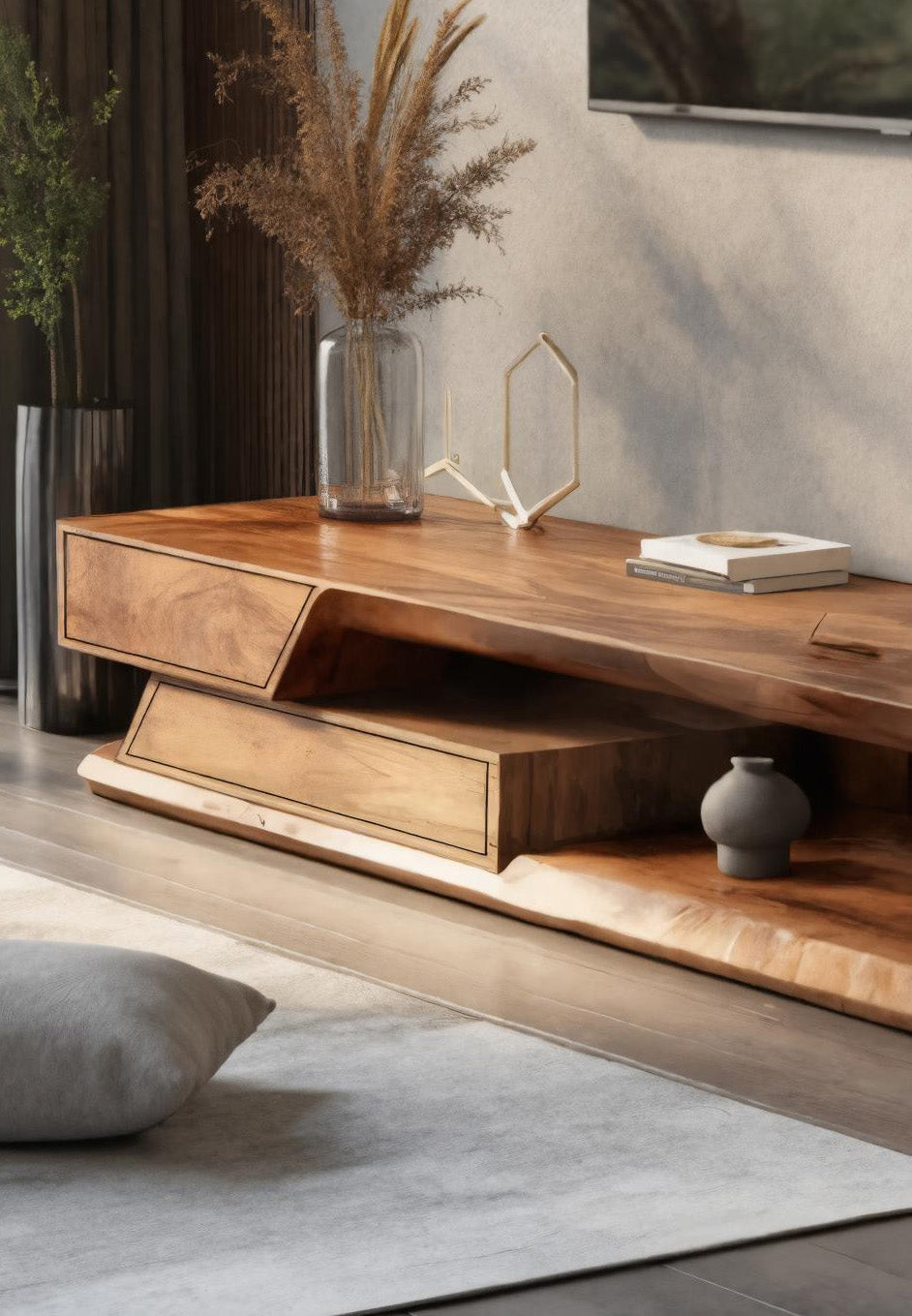 Modern TV Stand With Storage Shelves For Living Room SITHHNTVC012
