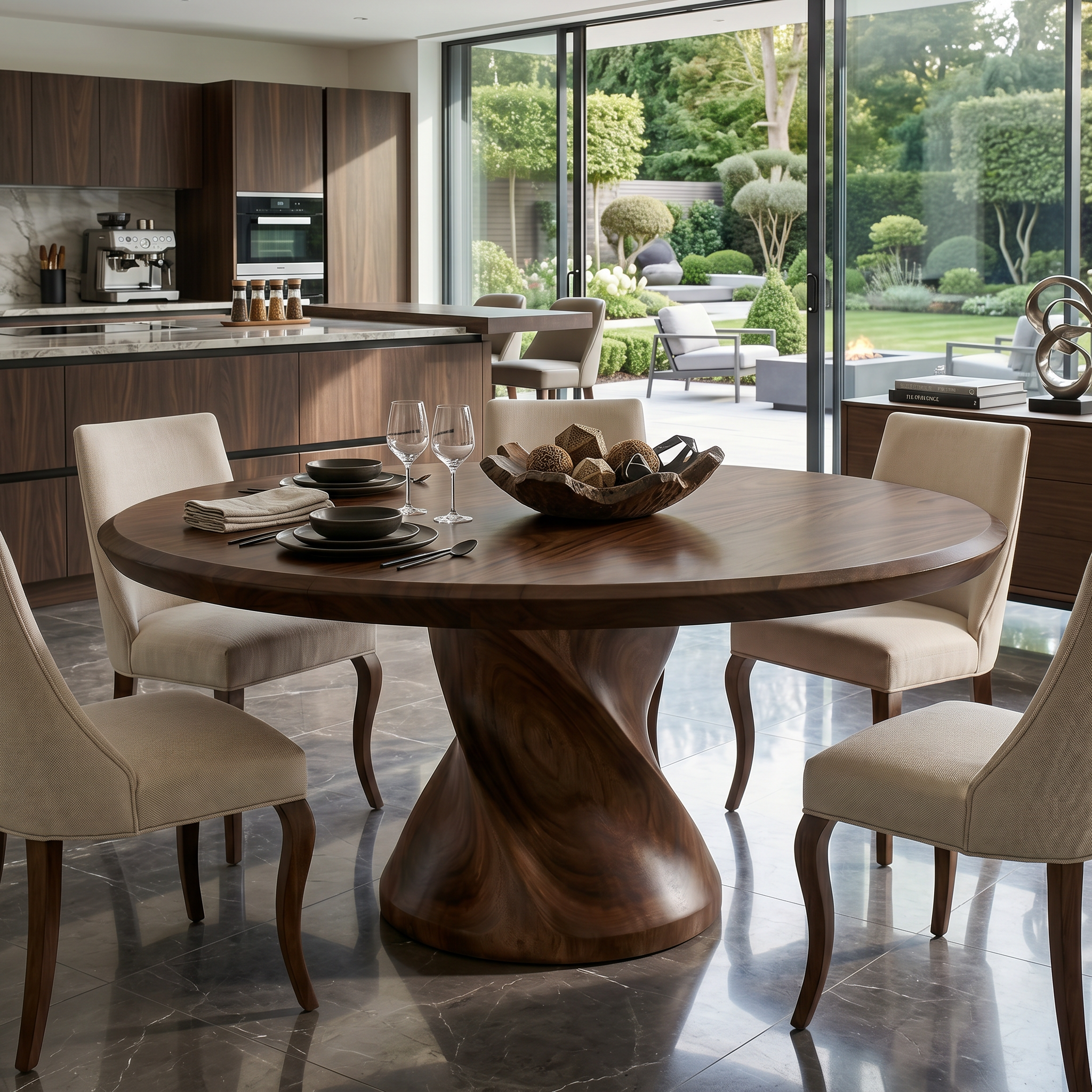 Sculptural Trestle Table For Tropical Dining Room SILDTTRDN073