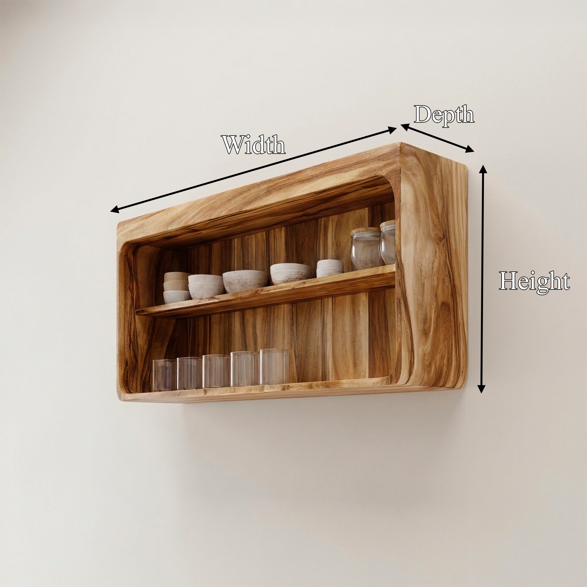 Rustic Wall Display Cabinet For Kitchen Or Dining Area SINLSAKC012