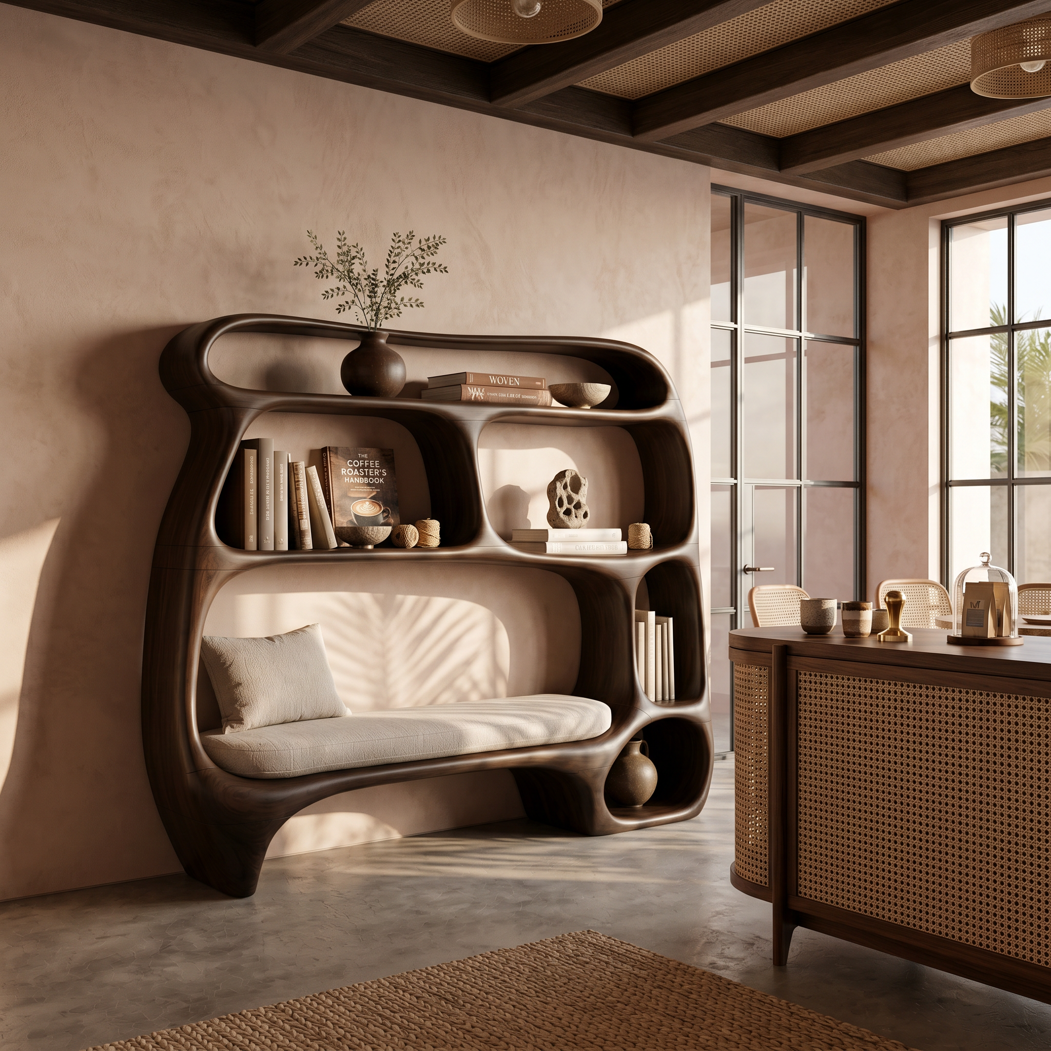Contemporary Organic Bookshelf For Modern Living Room SILDTTNBS035