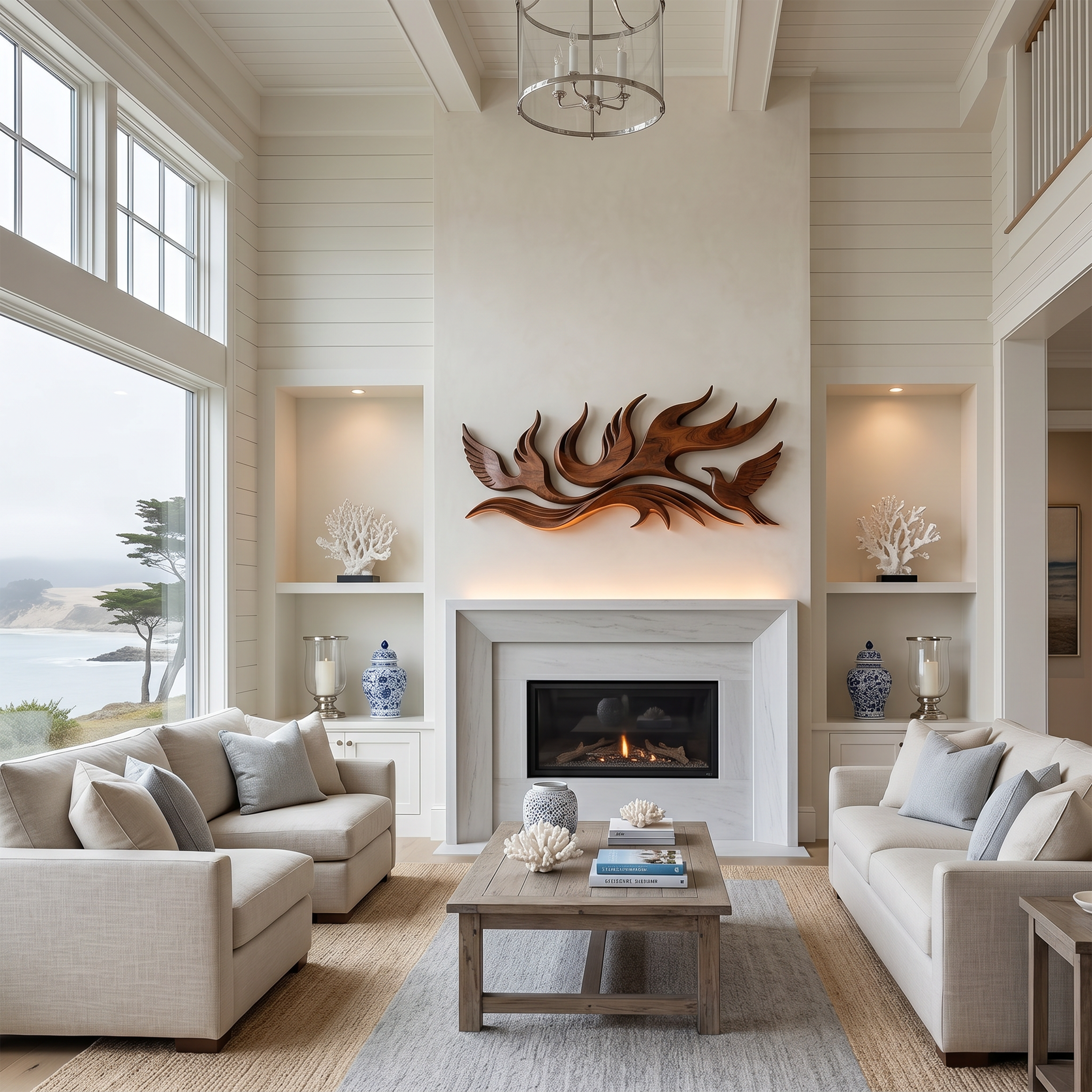 Scandinavian Contour Wall Decor For Lake House Interior SILDTTNWA118