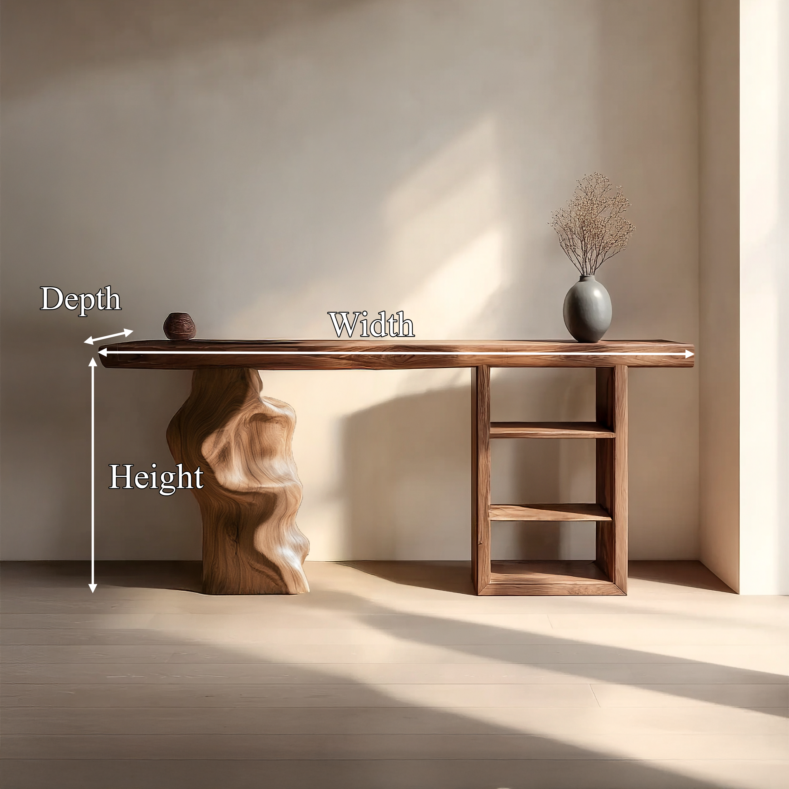 Japandi Organic Modern Console Table Living Room And Entryway SINLSACS430