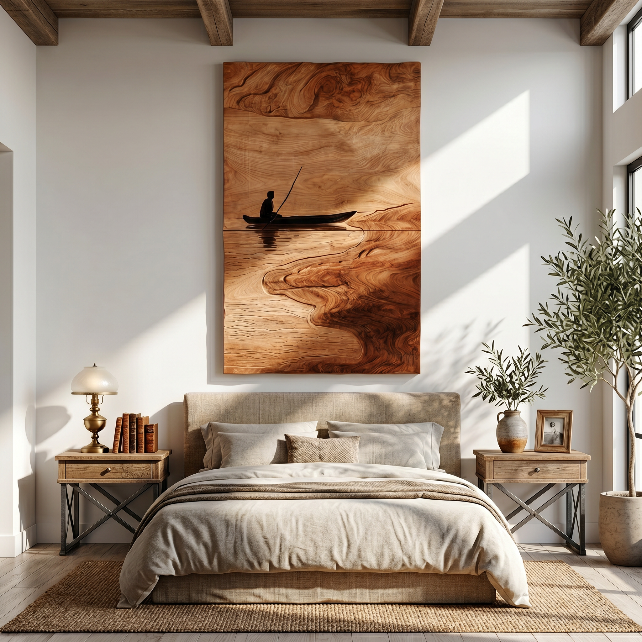 Contemporary Lake Wood Wall Art For Modern Rustic Living Room Decor SILDTTRWA095