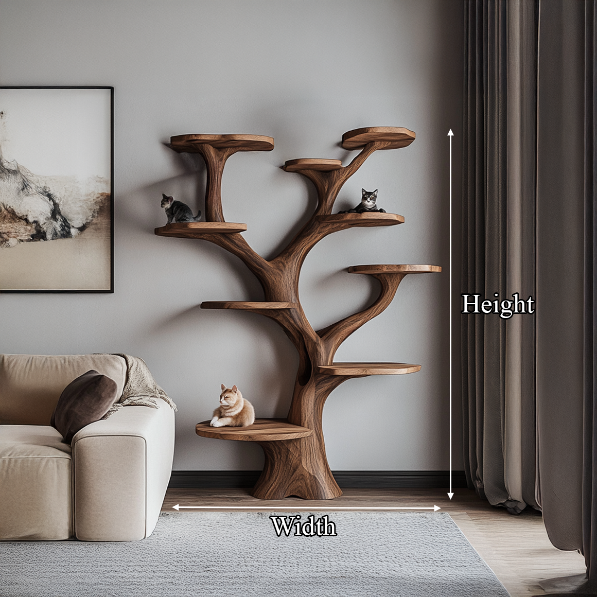 Rustic Handcrafted Cat Tree Furniture Contemporary Interiors SINLSATT071