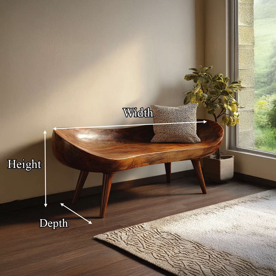 Rustic Wooden Bench Living Room Entryway SINLSARS019