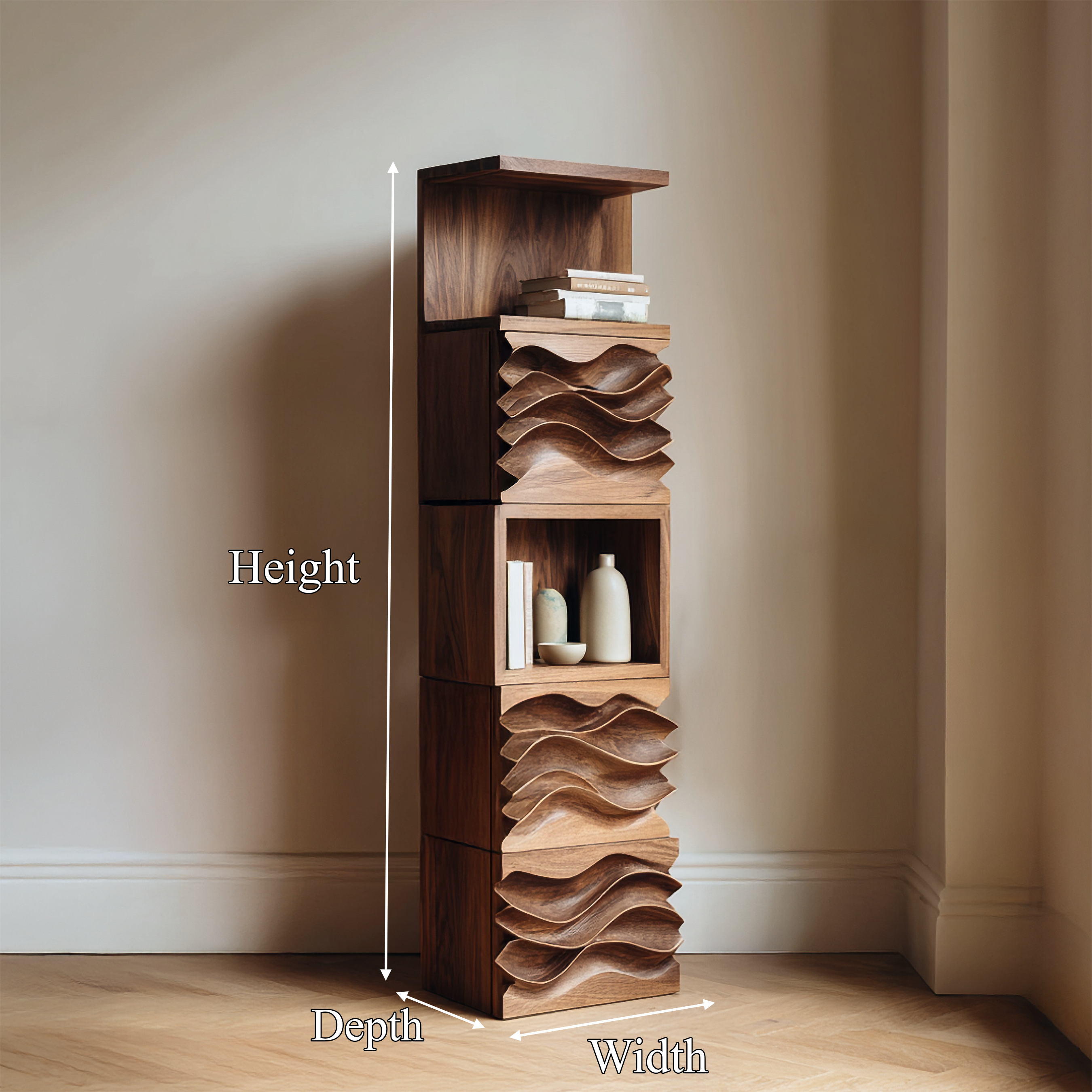 Organic Modern Sculptural Display Shelf For Living Room SINLSASC436