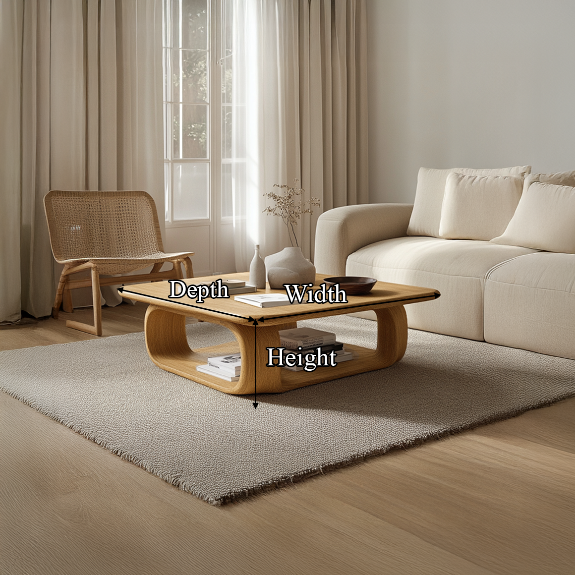 Scandinavian Soft Edge Coffee Table Living Room Lounge Room SINLSACF236