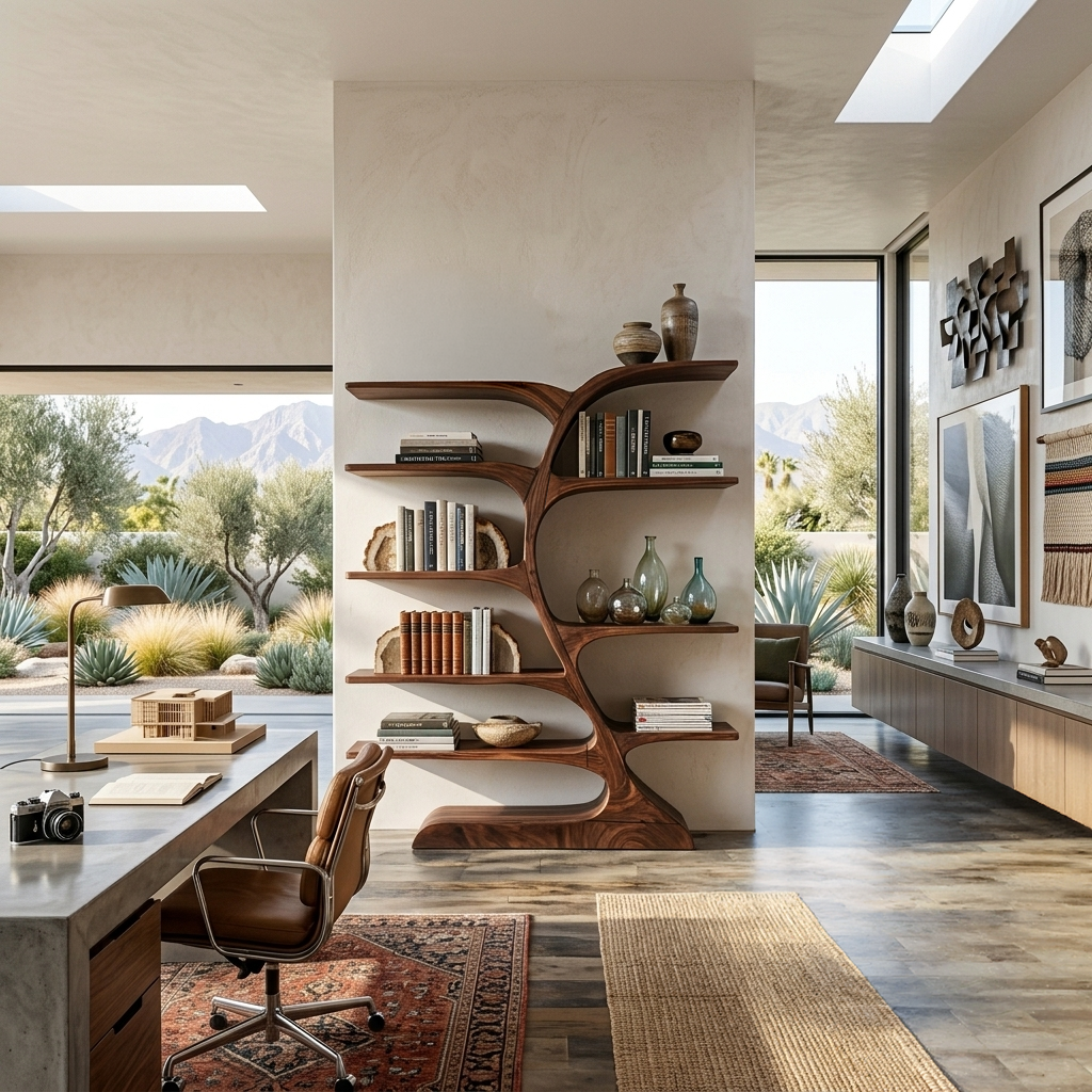 Organic Curved Bookshelf For Open Space RTTHTTBS051