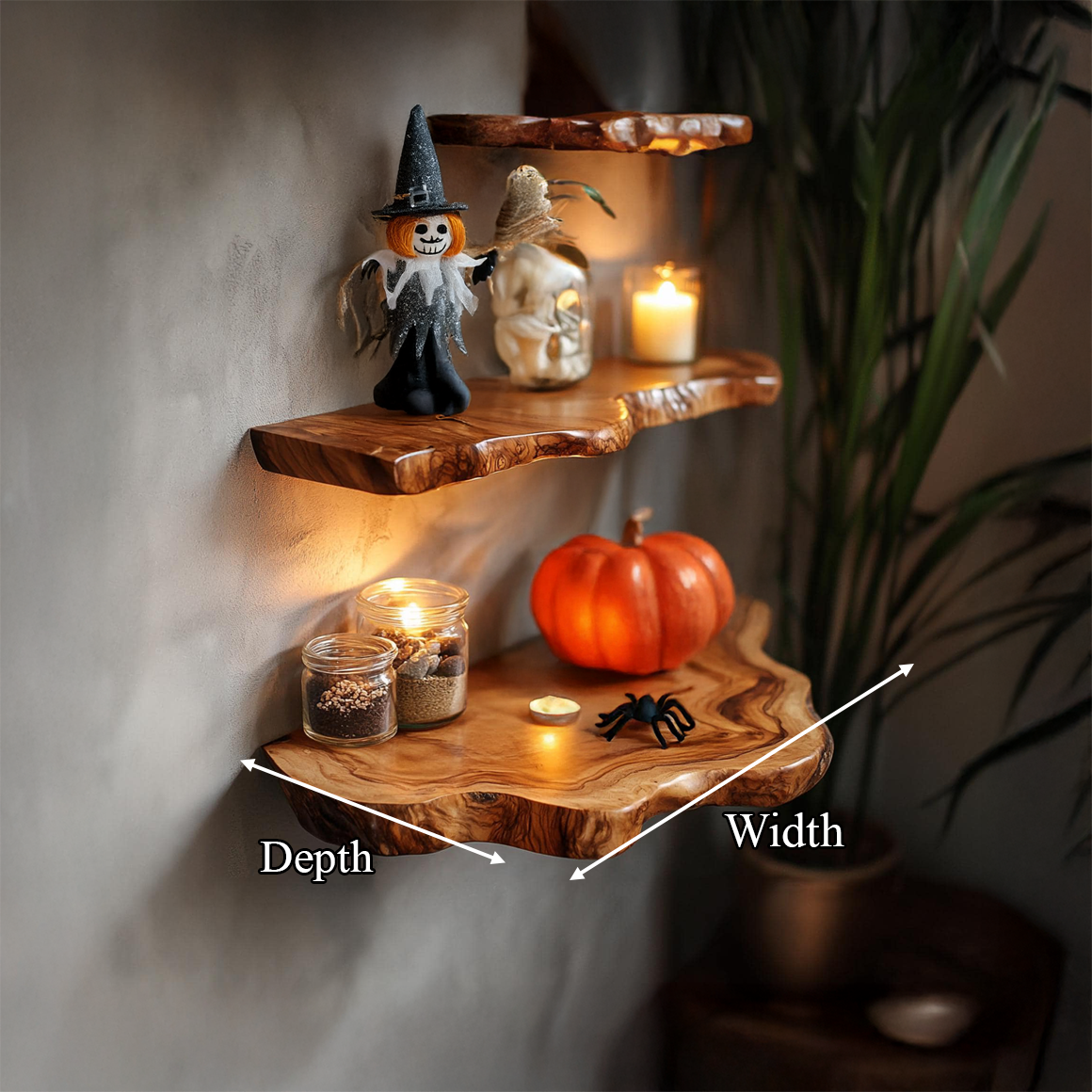 Rustic Halloween Floating Shelf Living Room Decor SINLSAHW016