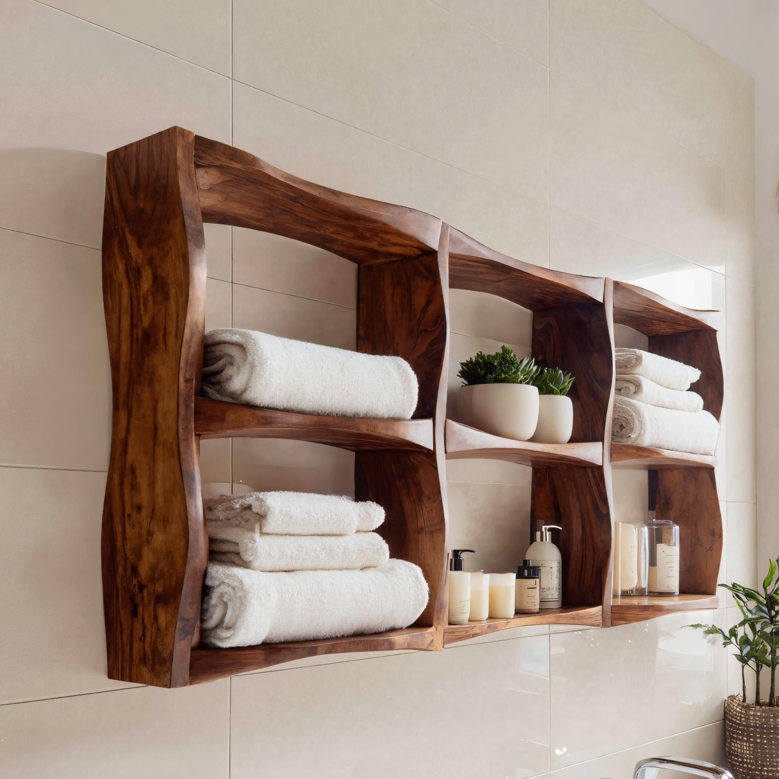 Organic Sculptural Wall Shelf For Modern Bathroom Interior RTTHHNBAS016
