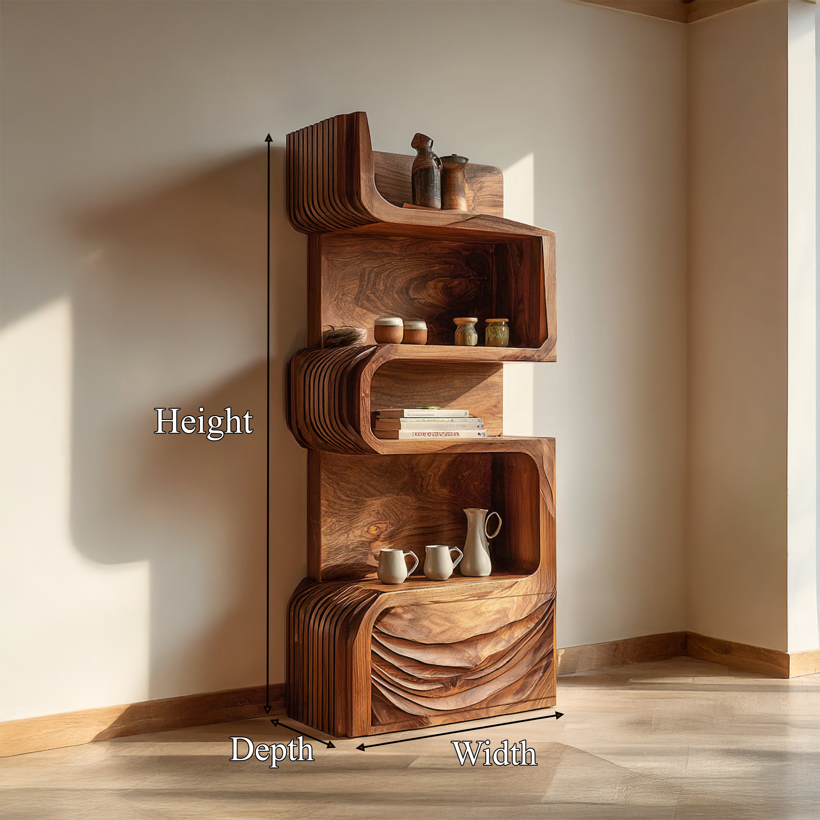 Organic Modern Accent Storage Cabinet Shelves For Living Room SINLSASC443