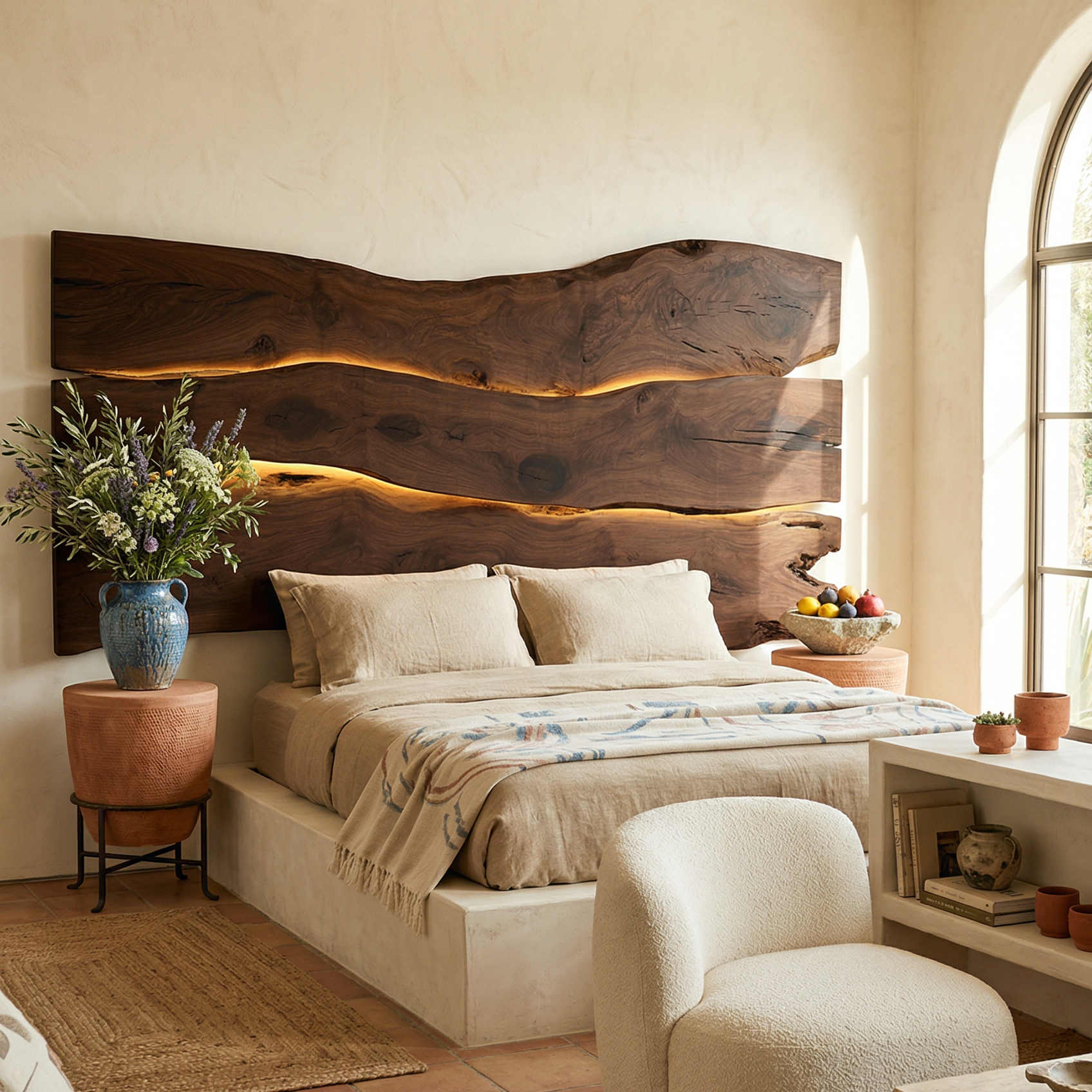 Modern Live Edge Headboard For Luxury Bedroom Interior Decor SILDTTRHB001