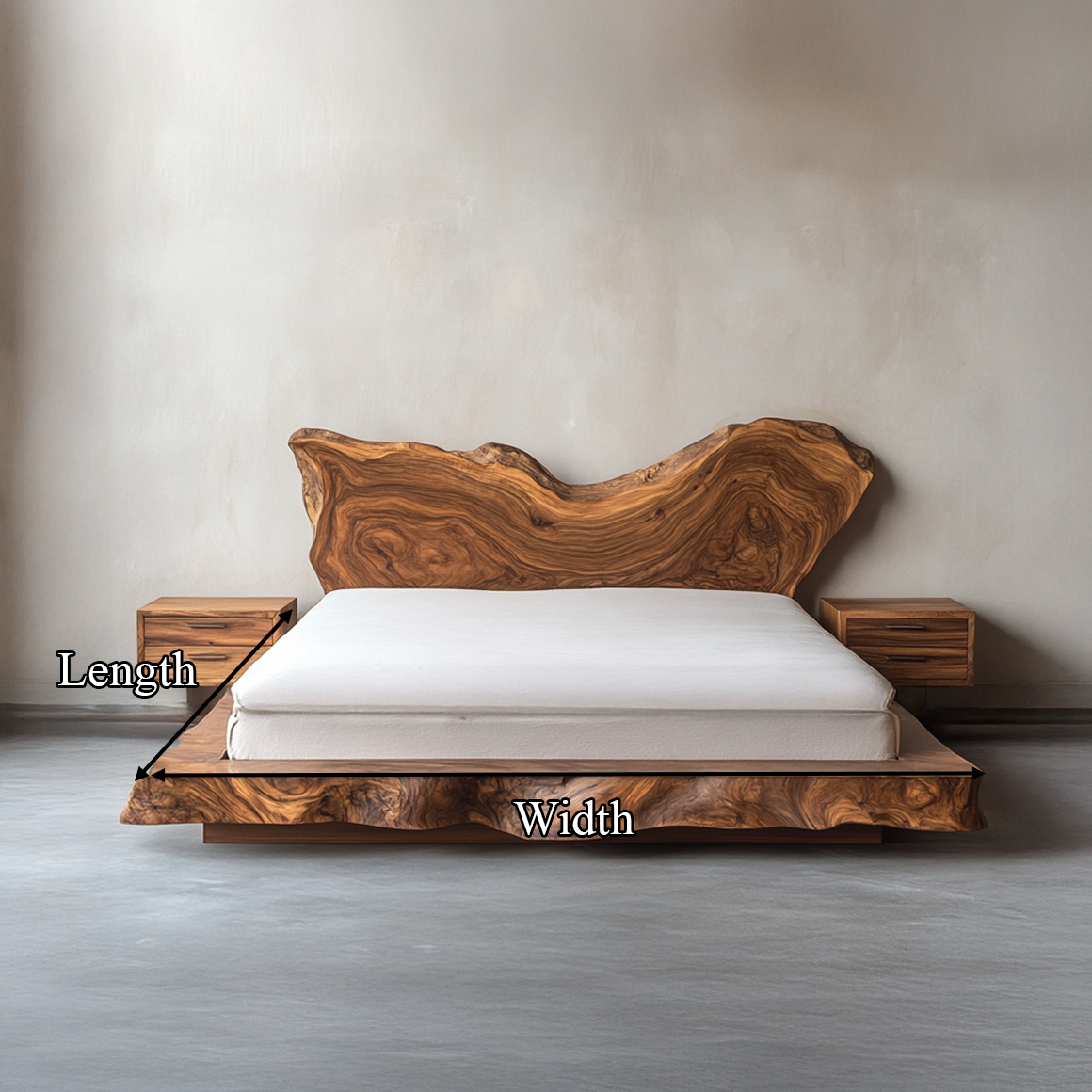 Mid Century Bedroom Solid Timber Bed SINLSAWB080