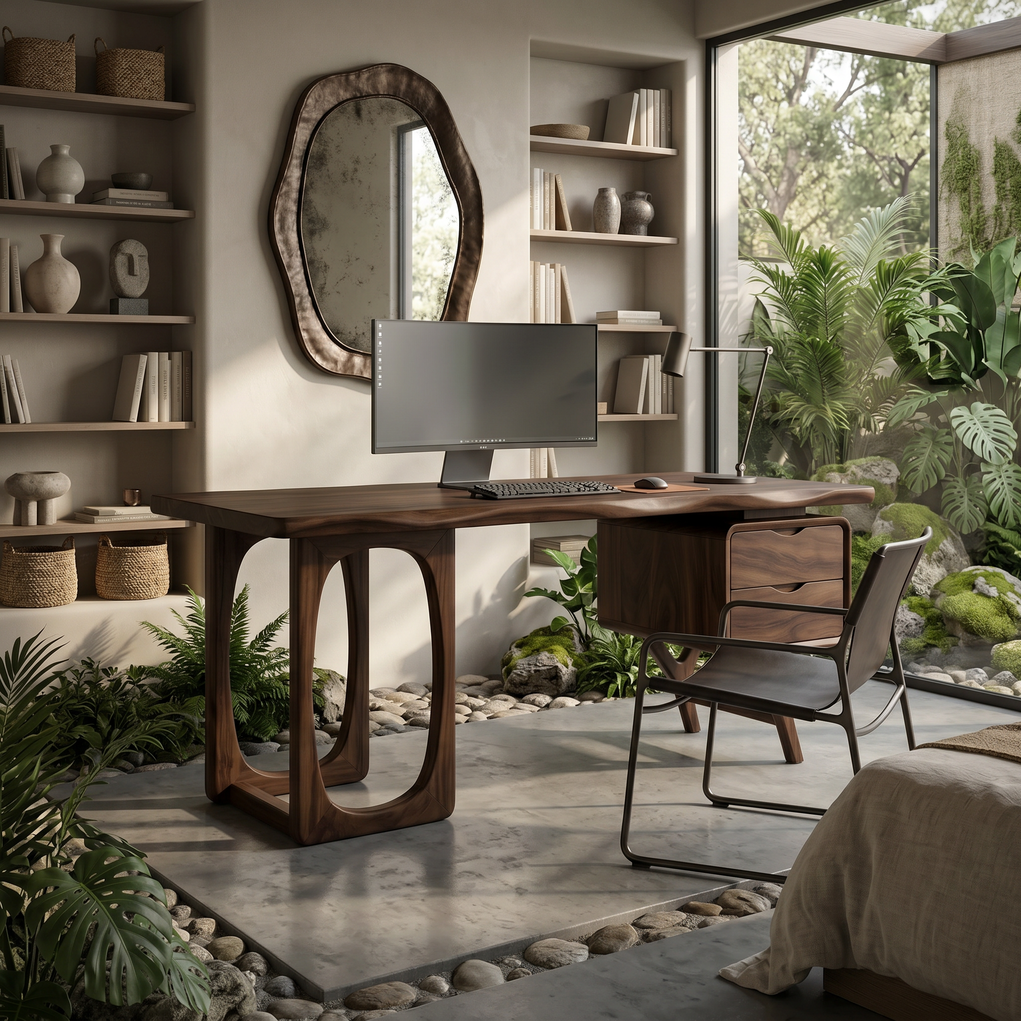 Organic Dual Pedestal Executive Desk Luxury Office SILDTTRDE030