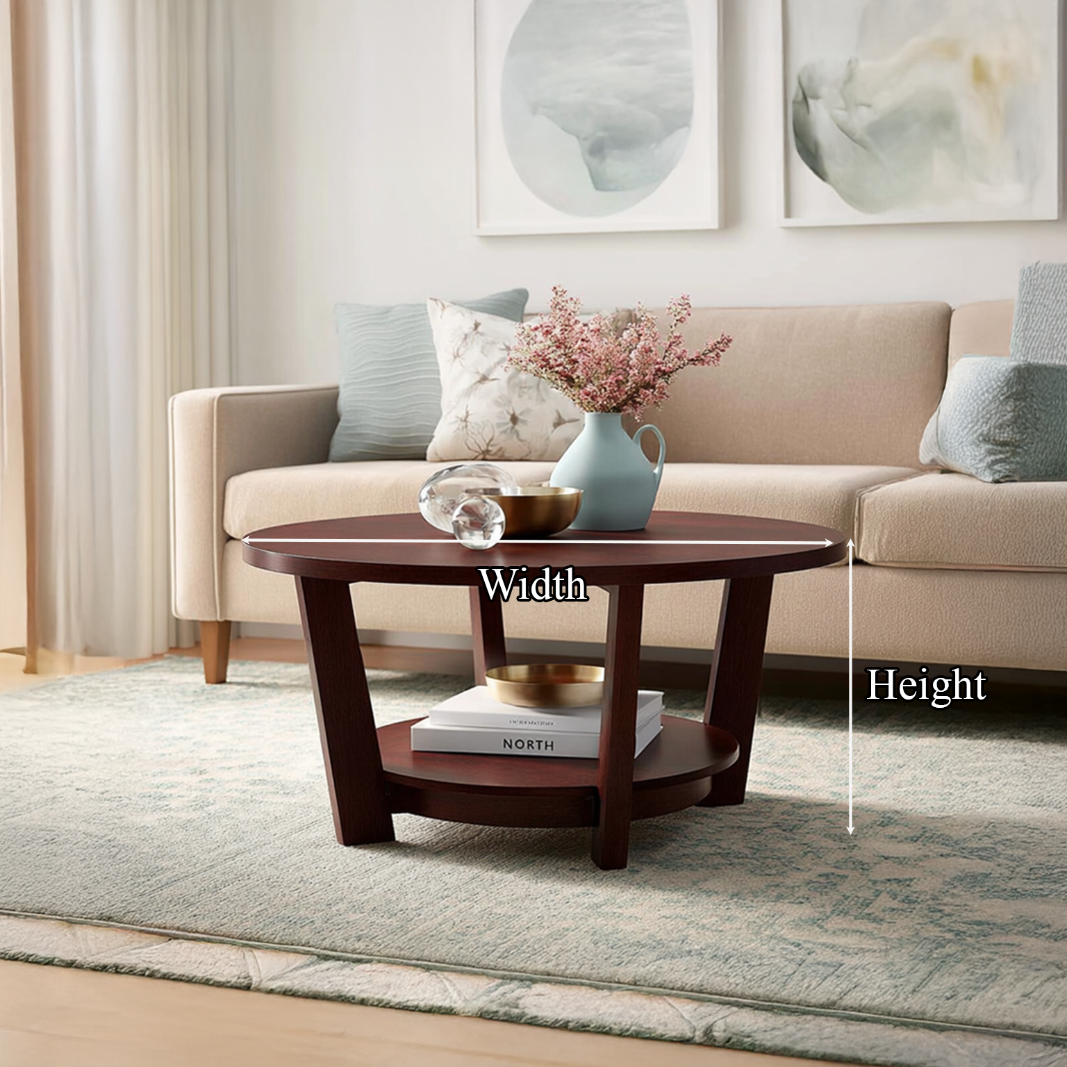 Midcentury Modern Coffee Table Live Edge Living Room SINLSACF037