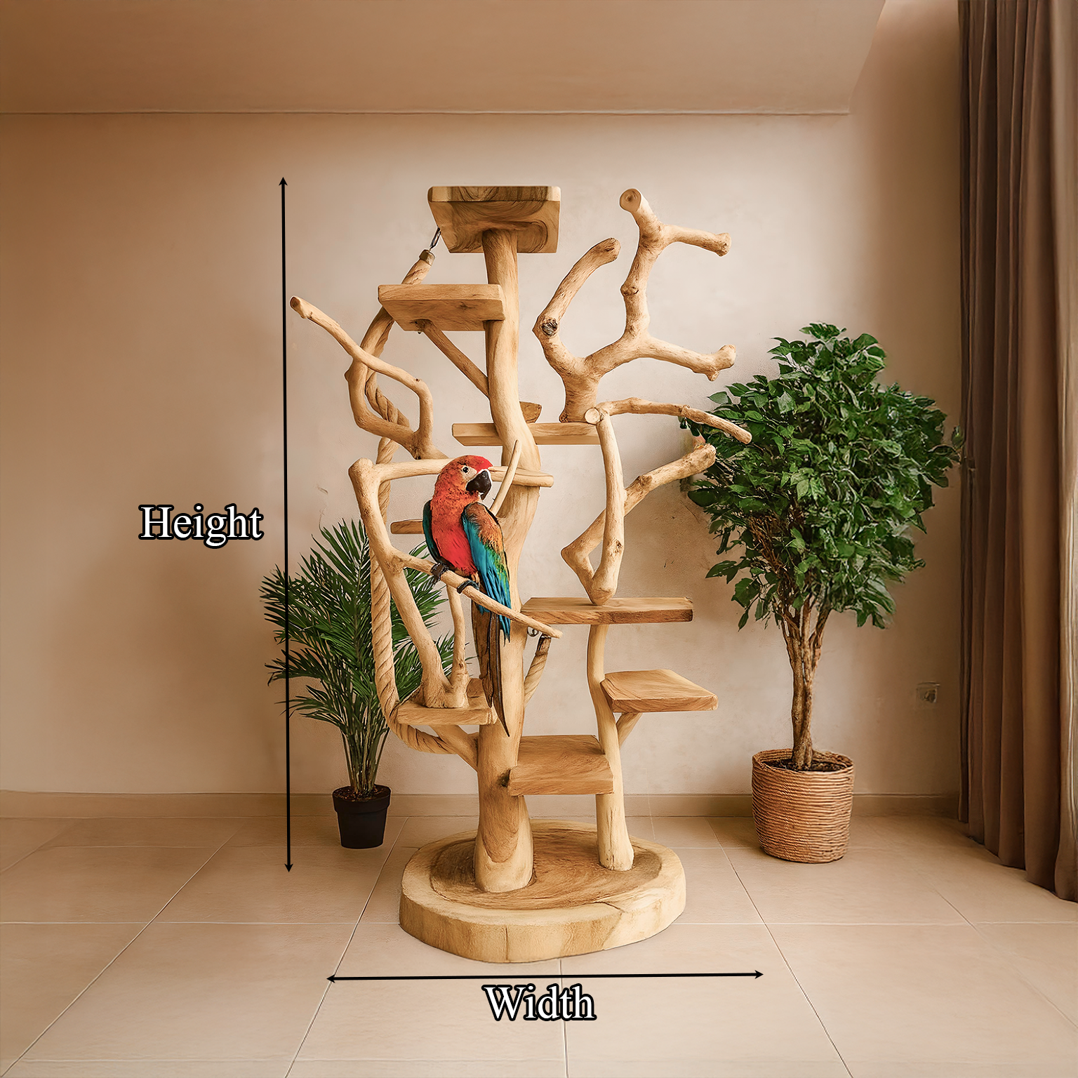 Natural Tree Parrot Stand For Living Room And Bird Room SINLSATT029