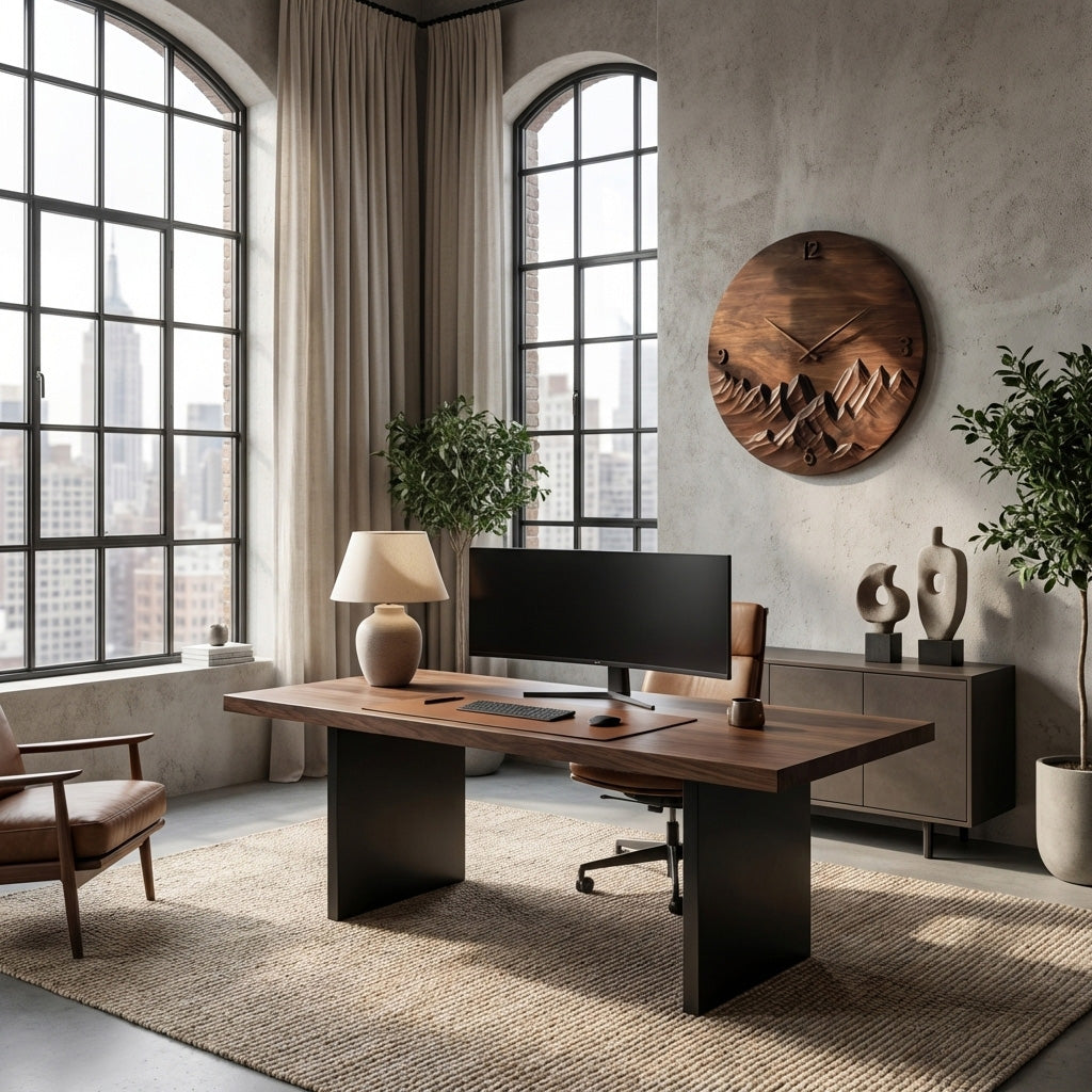 Modern Wall Clock Mountain Landscape For Living Room RTTHHNWAC017