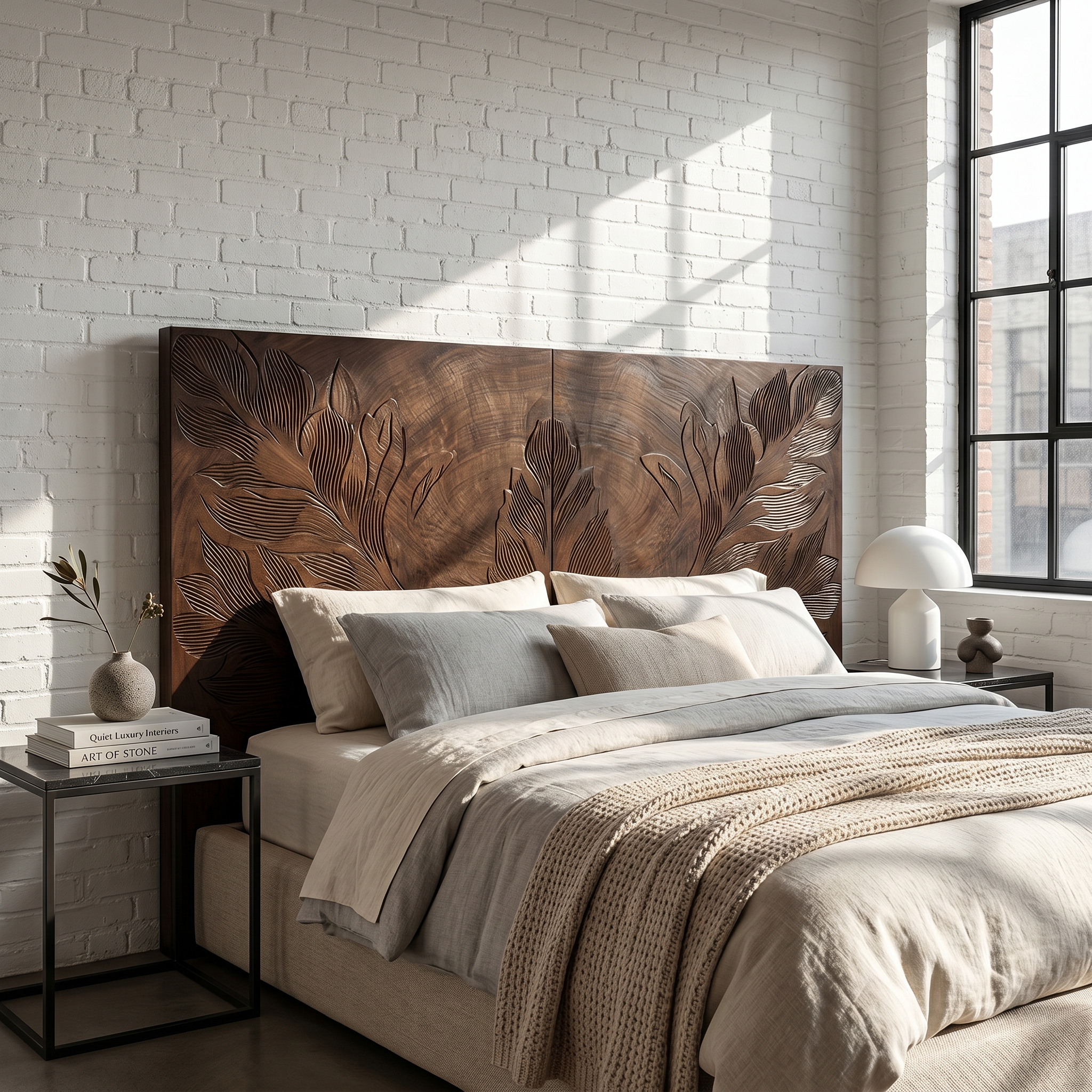 Tropical Botanical Wood Headboard For Warm Coastal Bedroom SILDTTRHB023