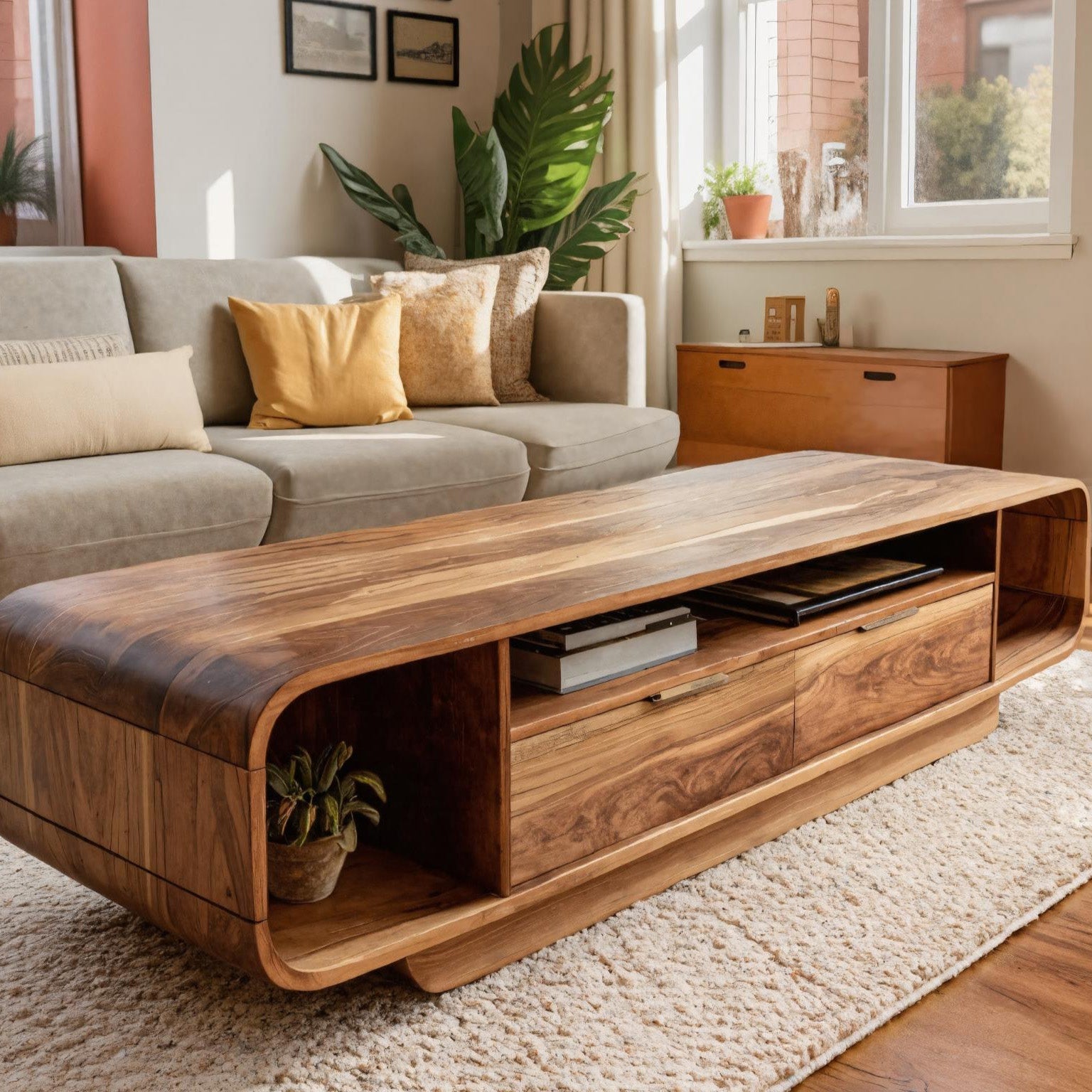 Modern Coffee Table With Storage Drawers For Living Room SITHHNCF020