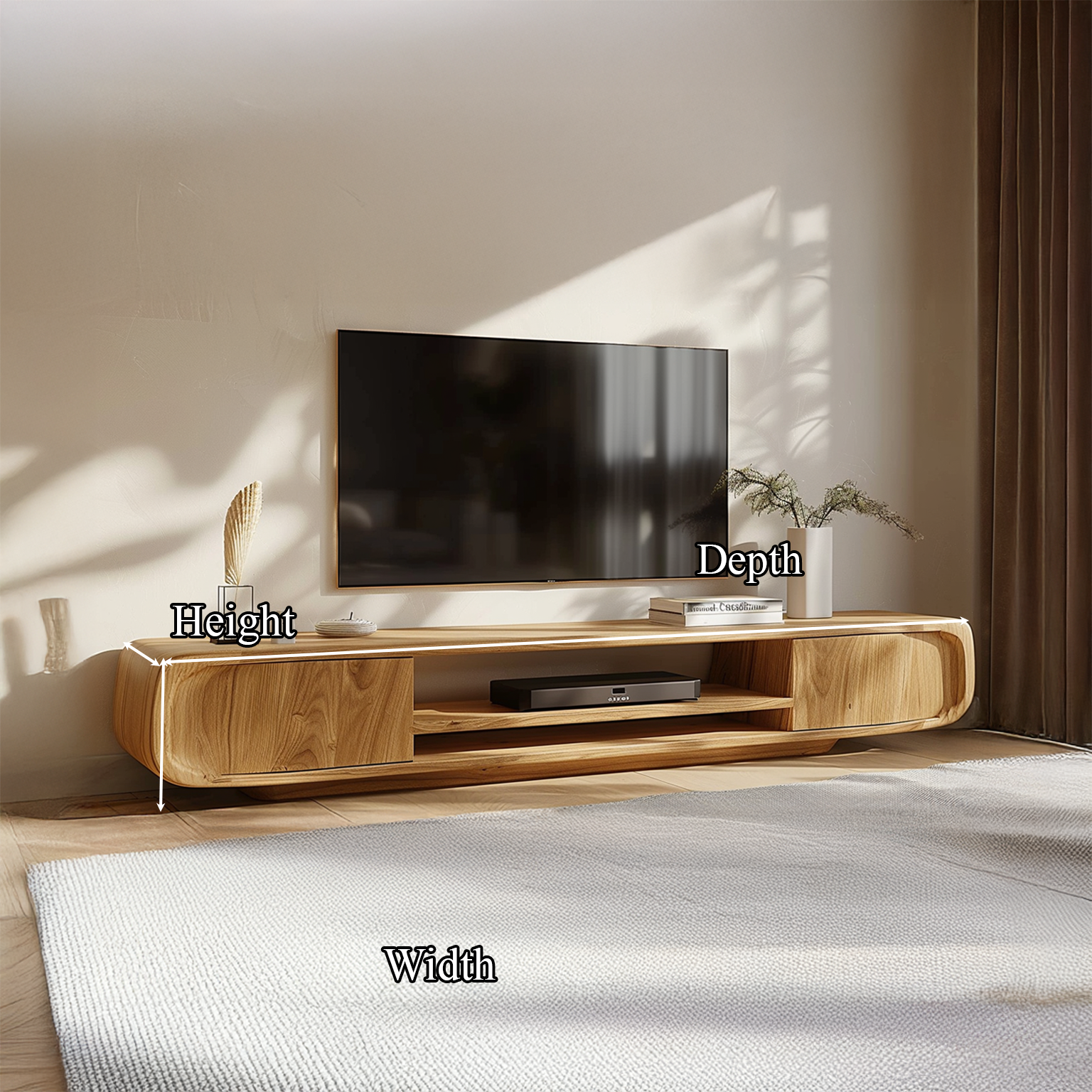 Modern Rounded TV Stand For Living Room And Lounge SINLSACS118