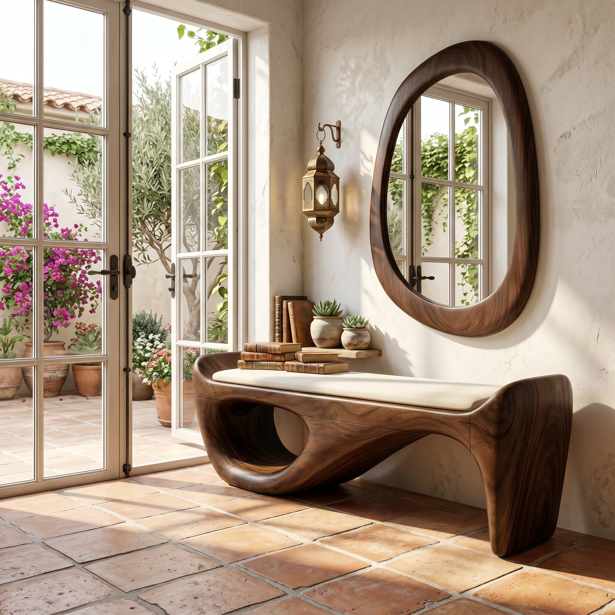 Designer Entryway Bench Organic Modern Home SILDTTRBEN064
