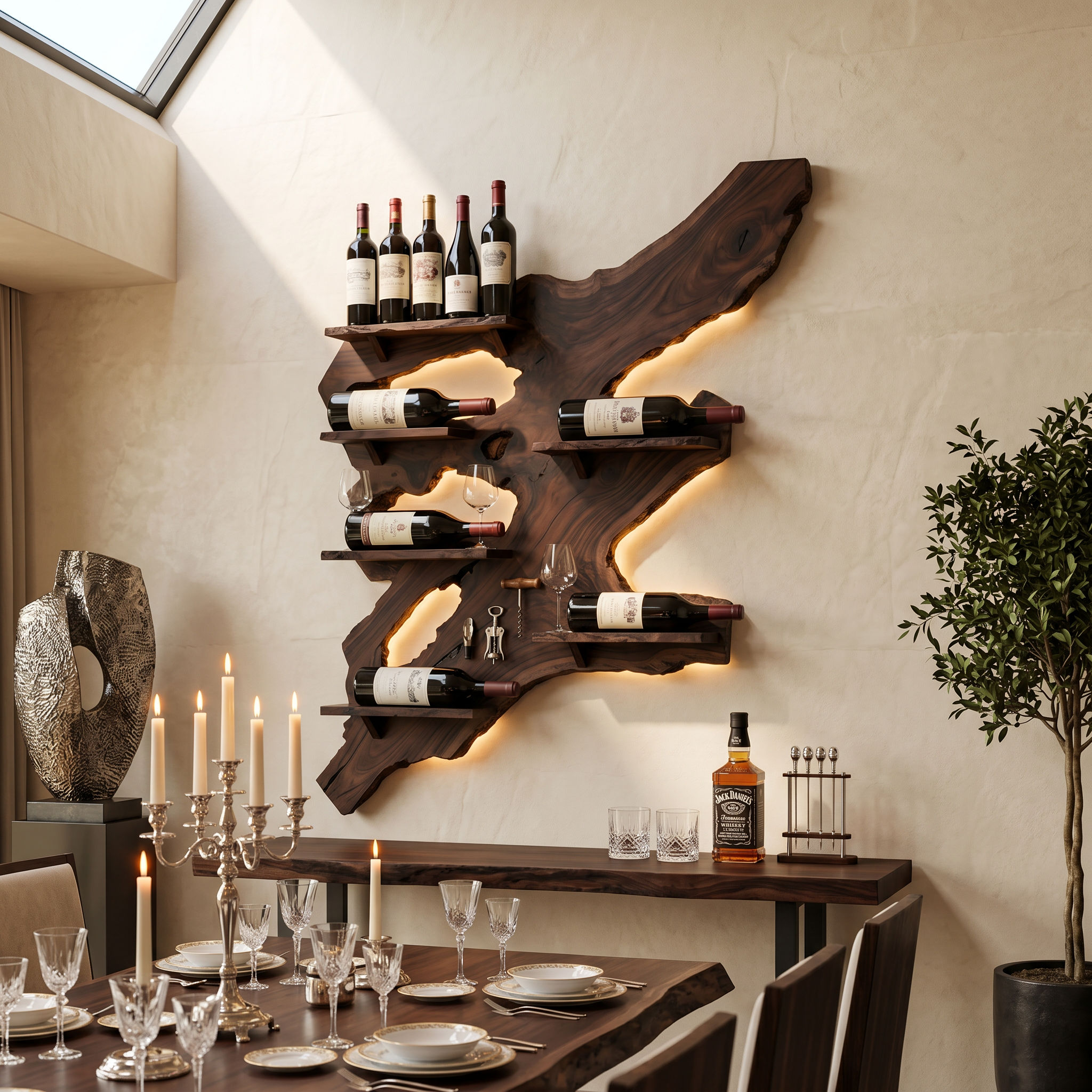 Rustic Wine Rack For Furniture Home Bar Wall Design SILDTTRWH022