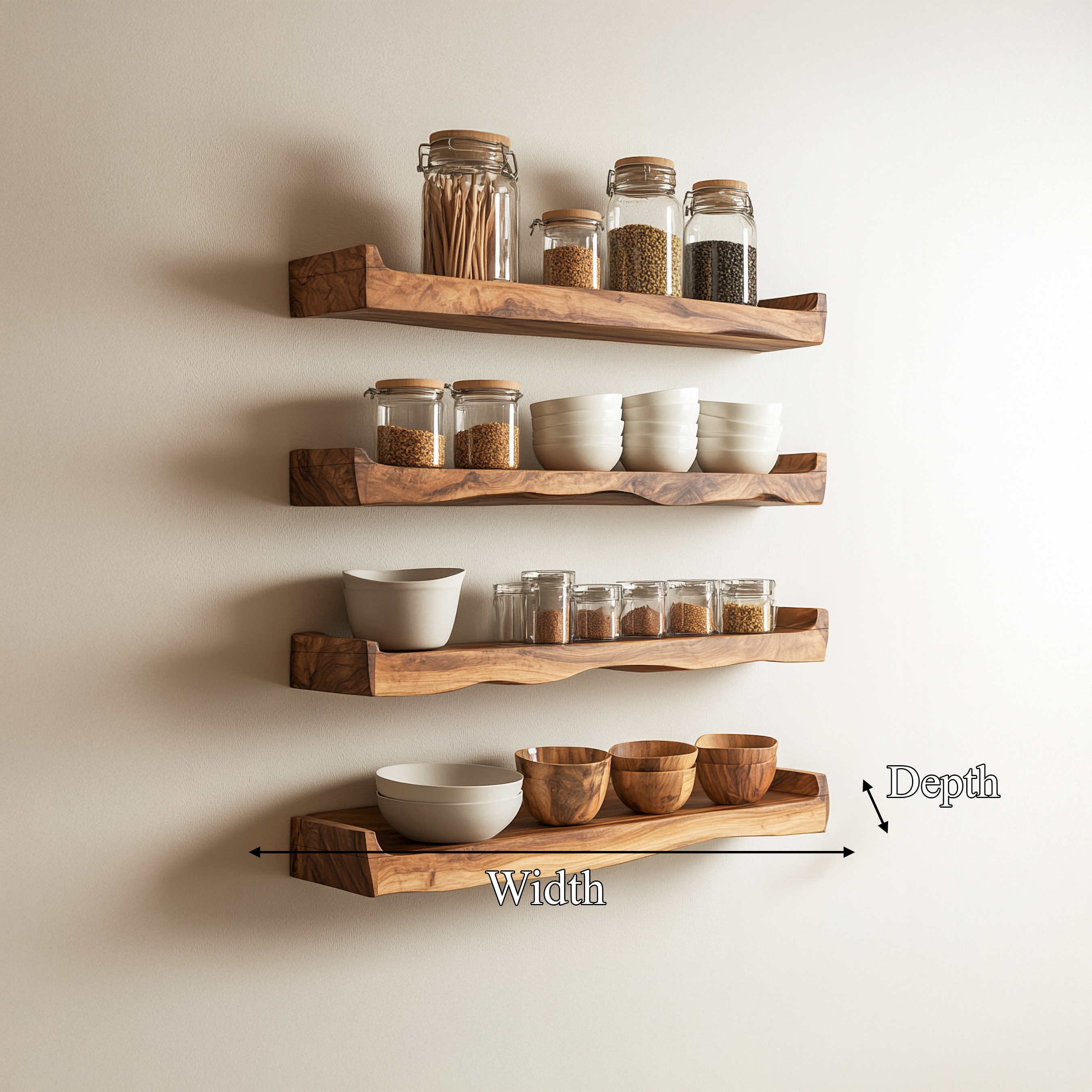 Rustic Wall Organizer Shelf For Kitchen SINLSAKS004