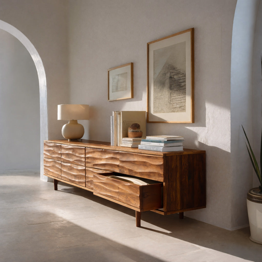 Luxury Sculpted Sideboard For Living Room RTTHHNSD018
