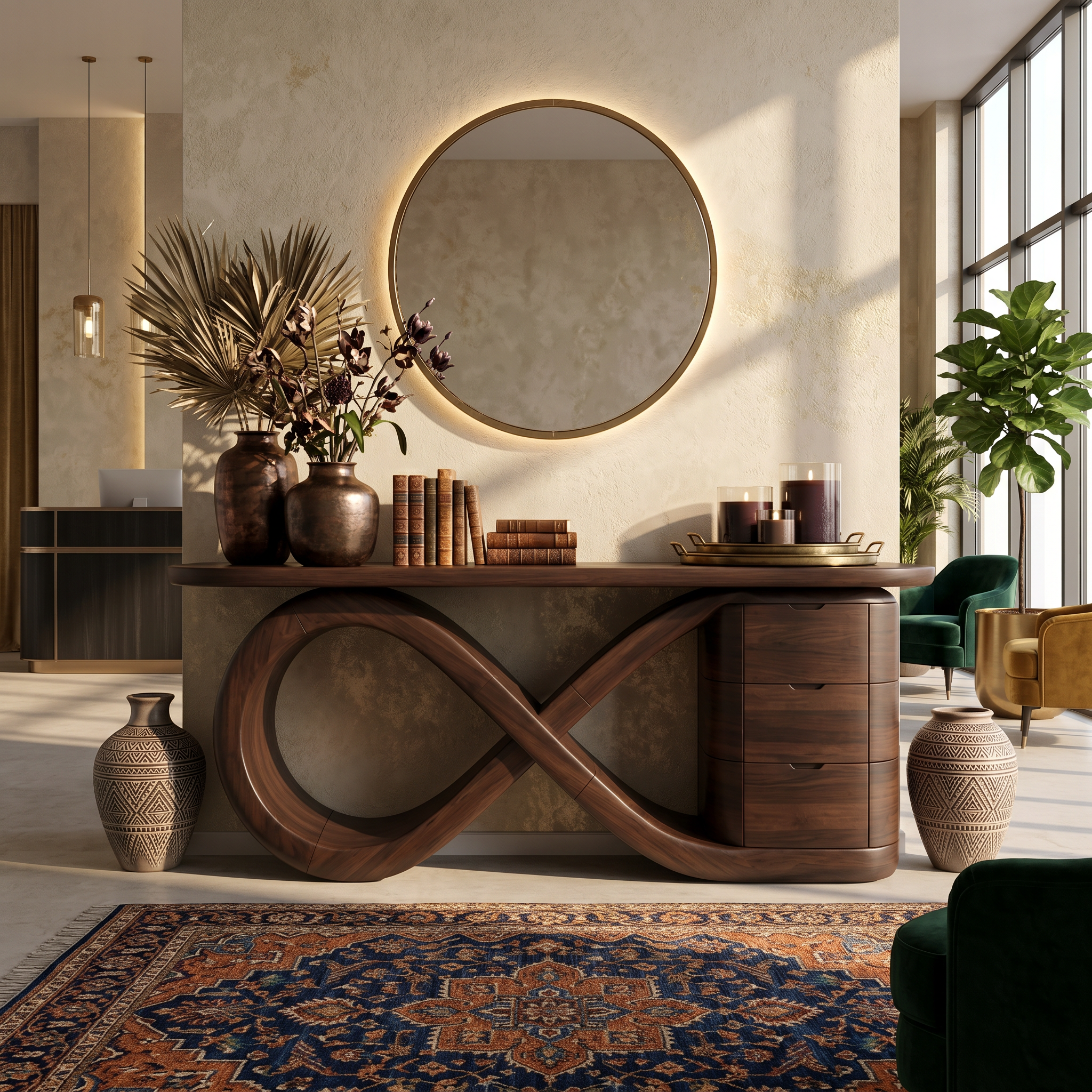 Modern Wave Base Console Table Luxury Bedroom SILDTTRCS112