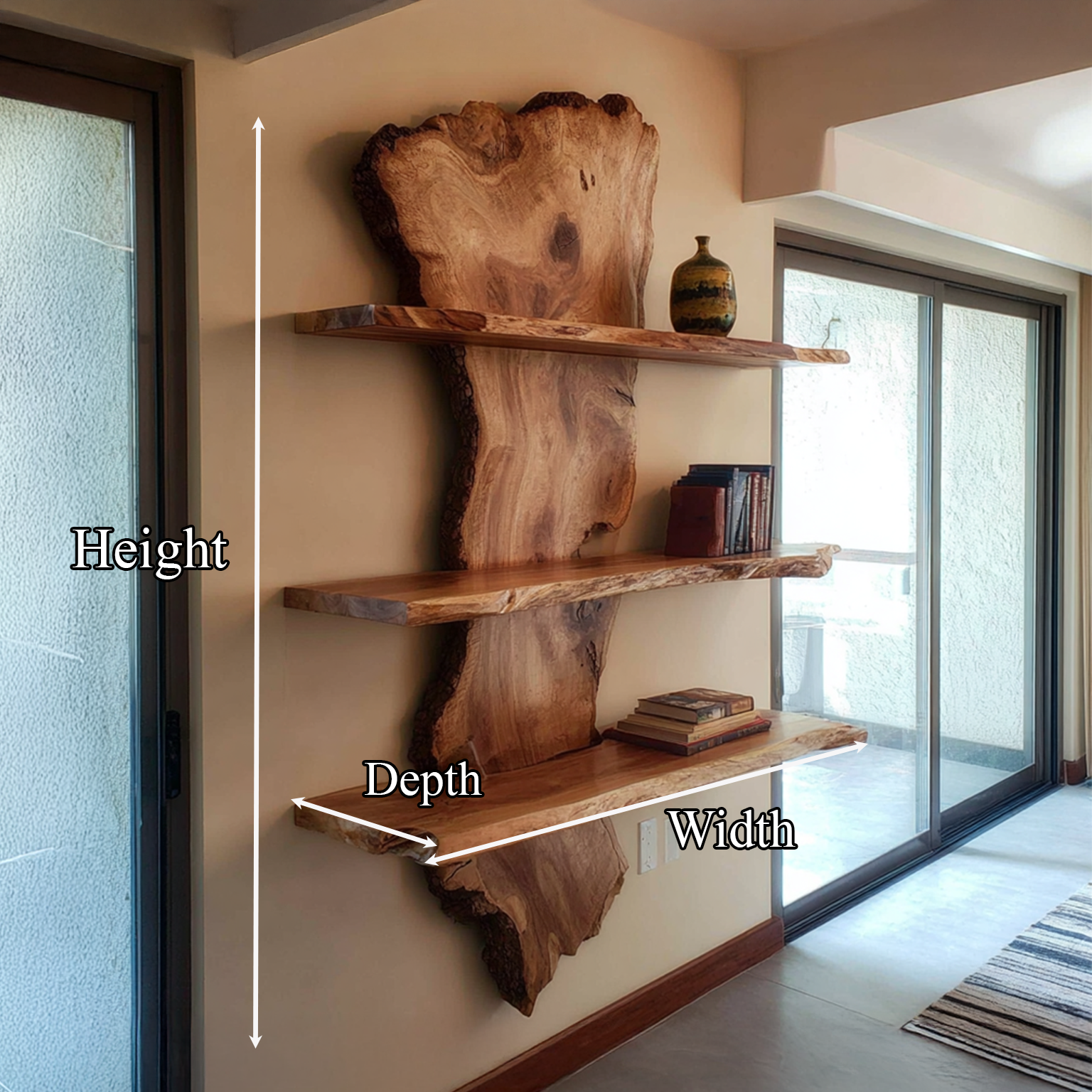 Floating Shelf Set Solid Wood Handmade Gift SINLSAFL077