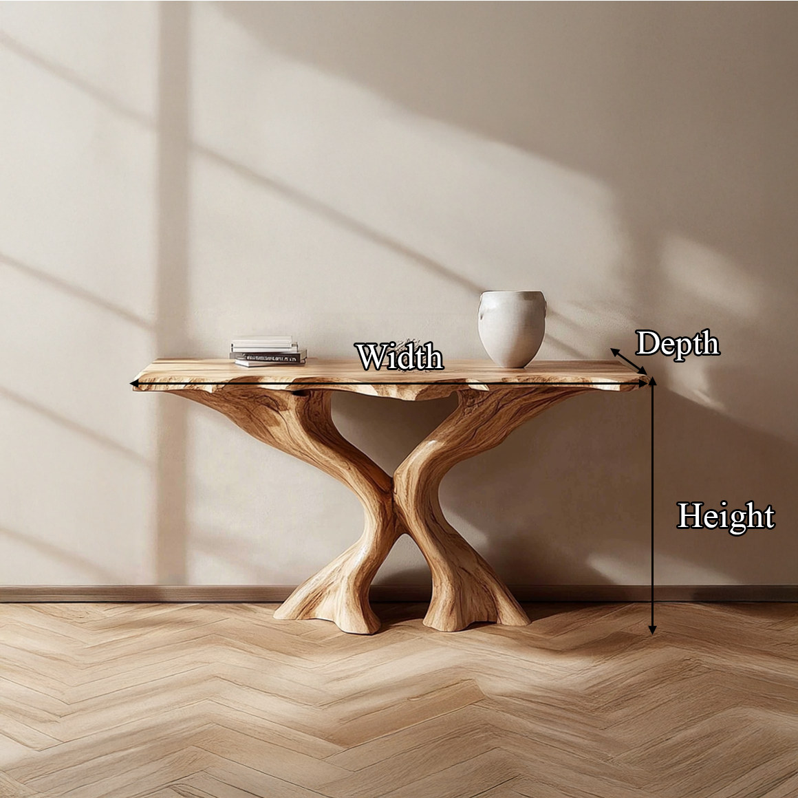 Rustic Live Edge Console Table Handmade Solid Wood For Entryway SINLSACS318