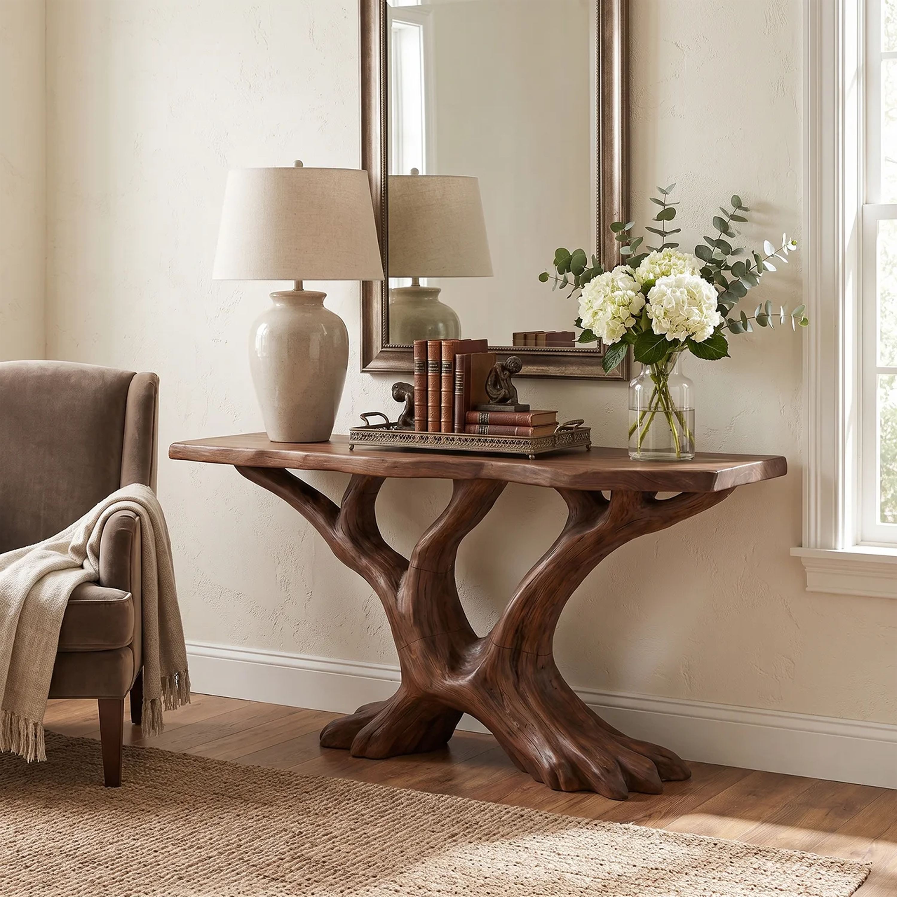 Contemporary Sculptural Console Table Modern Entryway SILDTTRCS113